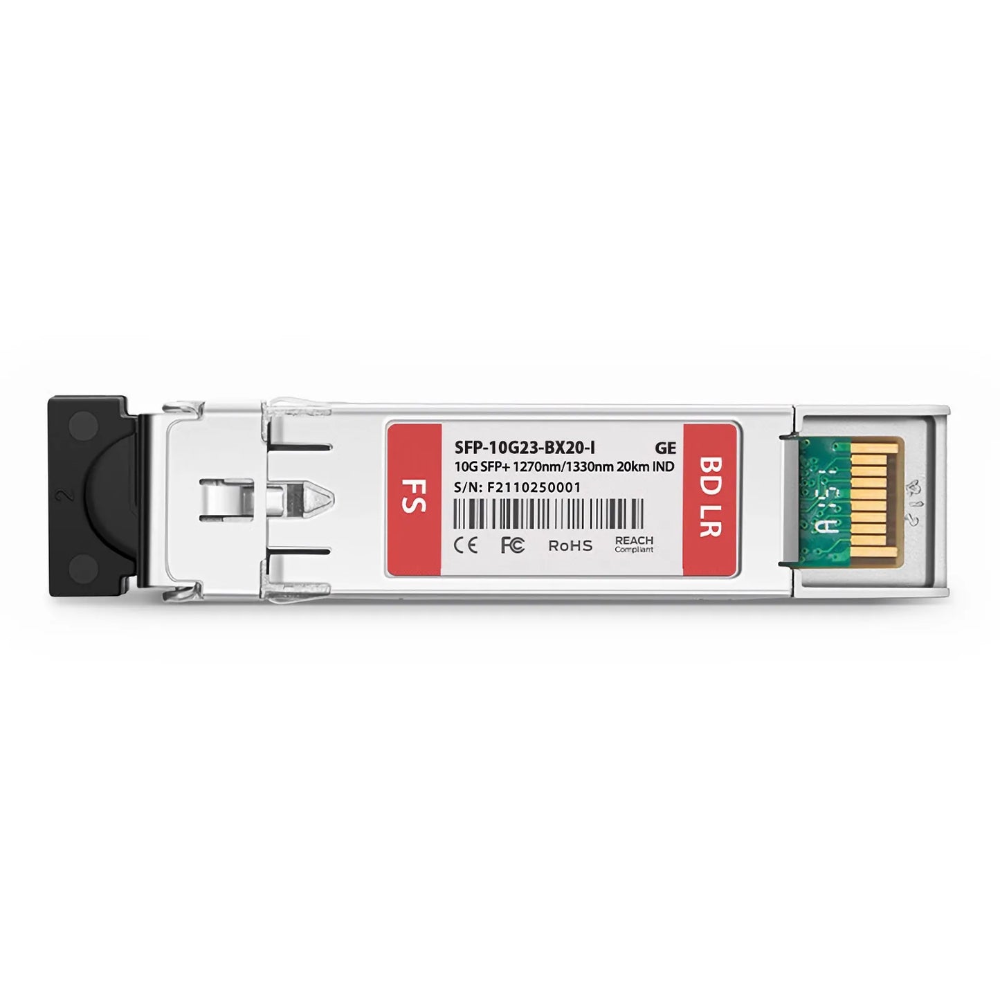 Generic Compatible 10GBASE-BX BiDi SFP+ 1270nm-TX/1330nm-RX 20km DOM Simplex LC/UPC SMF Optical Transceiver Module (Industrial)