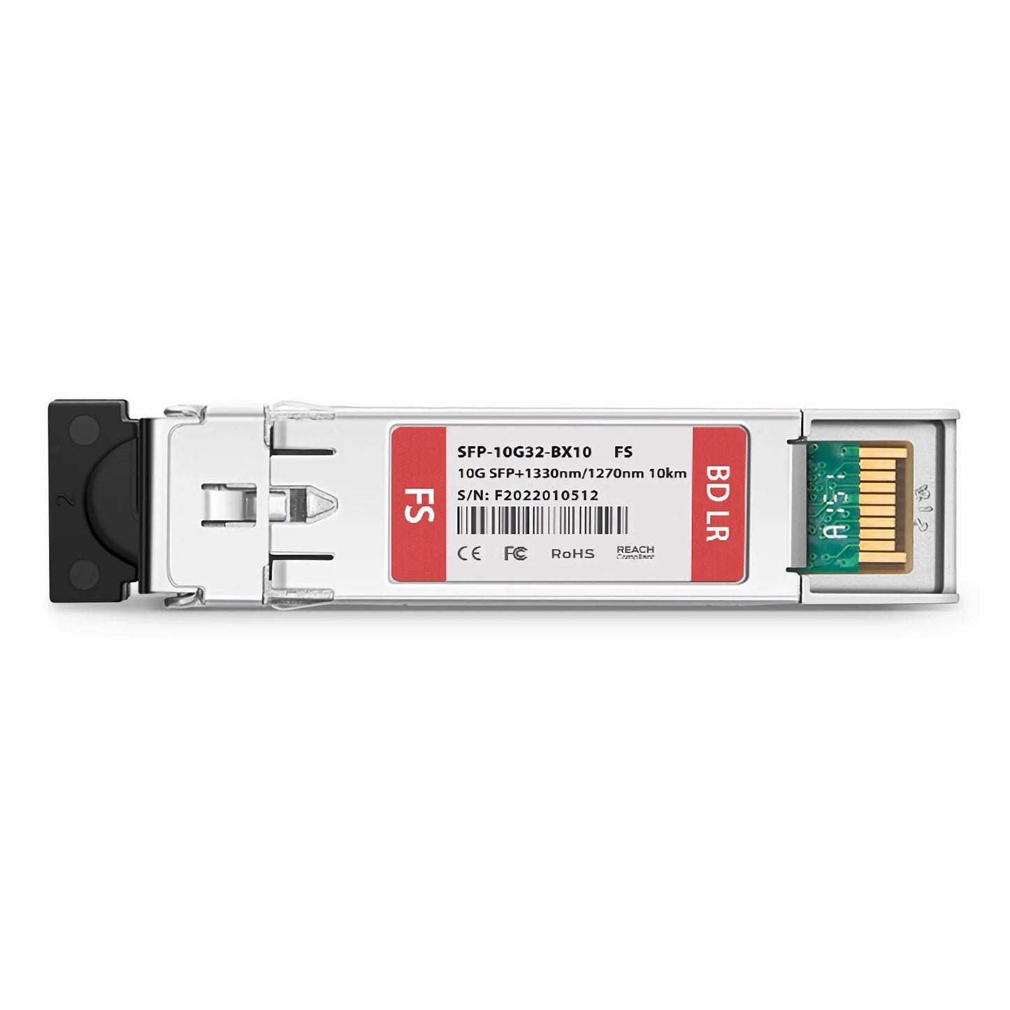 10GBASE-BX SFP+ BiDi 1330nm-TX/1270nm-RX 10km DOM Simplex LC/UPC SMF Optical Transceiver Module for FS Switches