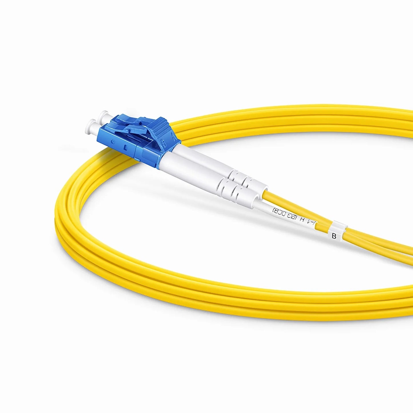 3m (10ft) Fiber Patch Cable, 2 Fibers, LC UPC Duplex to LC UPC Duplex, Single Mode (OS2), Plenum (OFNP), 1.6mm, Tight-Buffered, Yellow