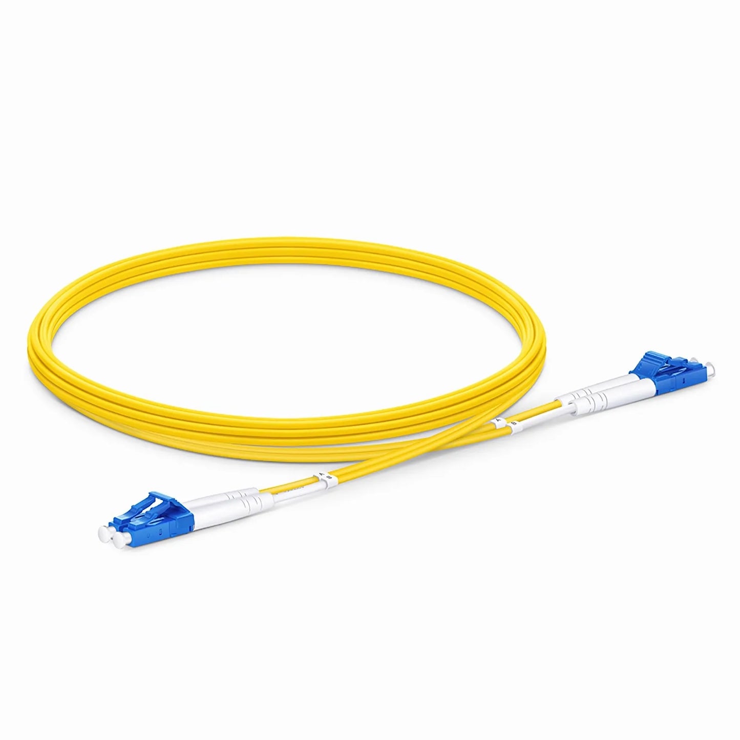 3m (10ft) Fiber Patch Cable, 2 Fibers, LC UPC Duplex to LC UPC Duplex, Single Mode (OS2), Plenum (OFNP), 1.6mm, Tight-Buffered, Yellow