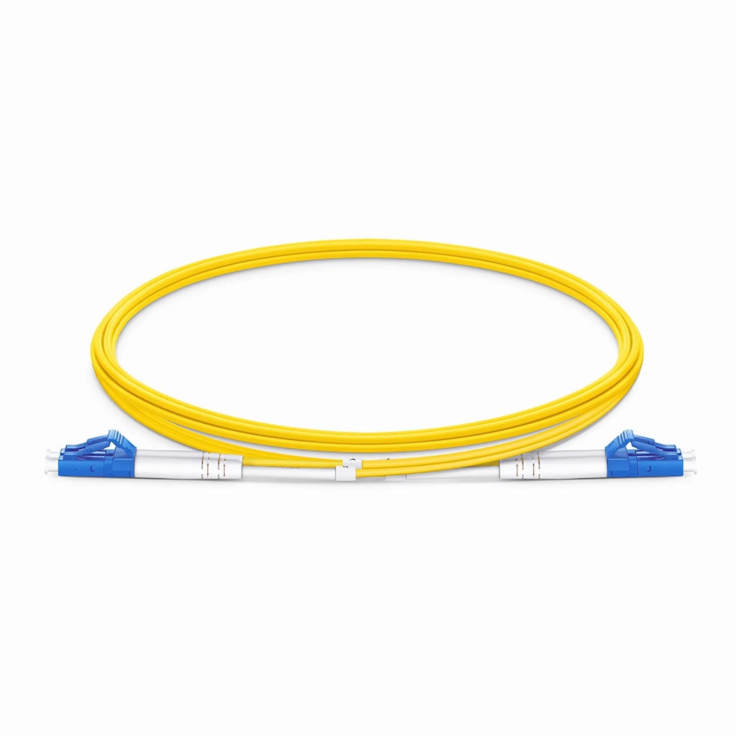 2m (7ft) Fiber Patch Cable, 2 Fibers, LC UPC Duplex to LC UPC Duplex, Single Mode (OS2), Plenum (OFNP), 1.6mm, Tight-Buffered, Yellow