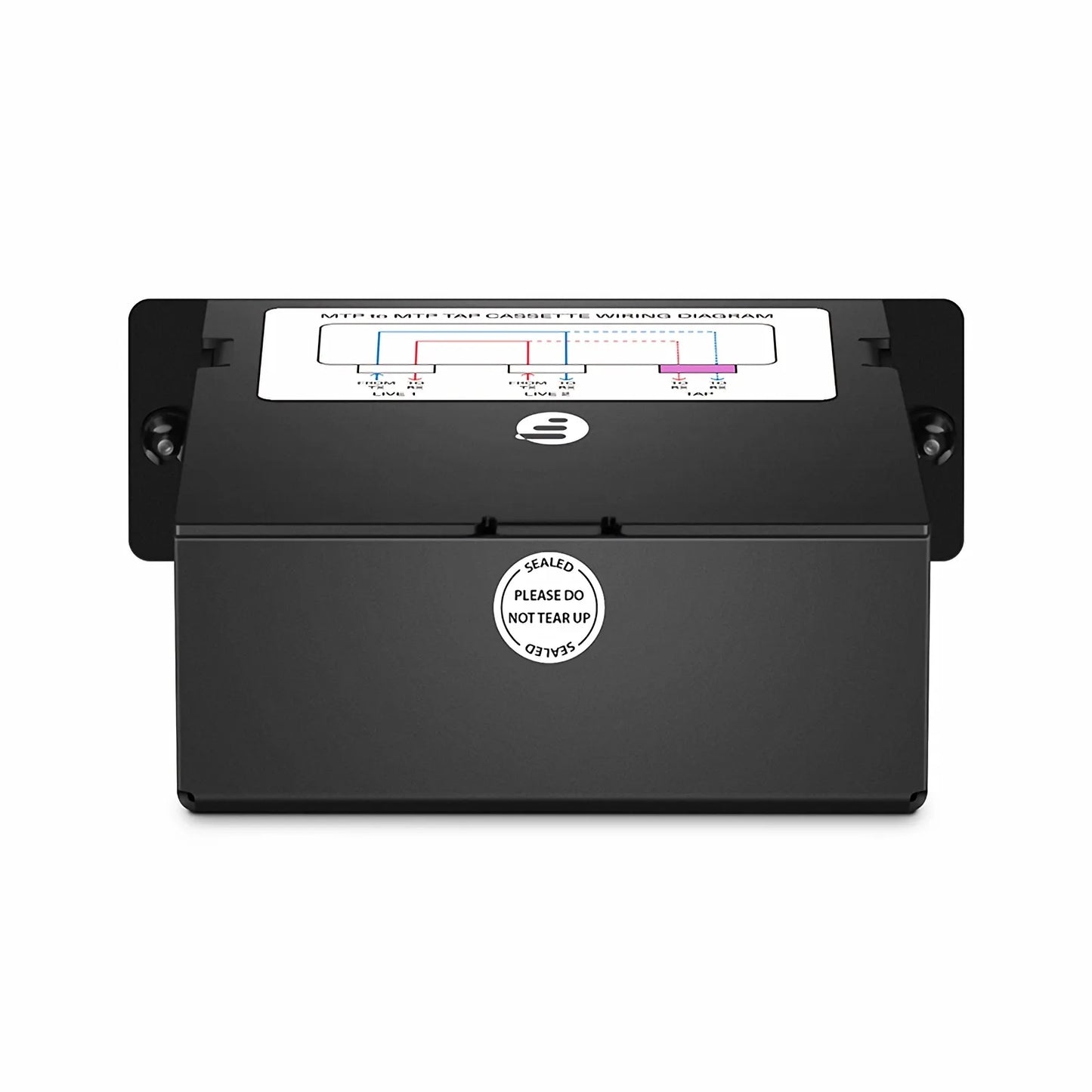 FHD™ MTP® TAP Cassette, OS2 Single Mode, 2 x MTP®-8 Male Live Ports, MTP®-8 Male TAP Port, 50/50 Split Ratio (Live/TAP), 40/100G