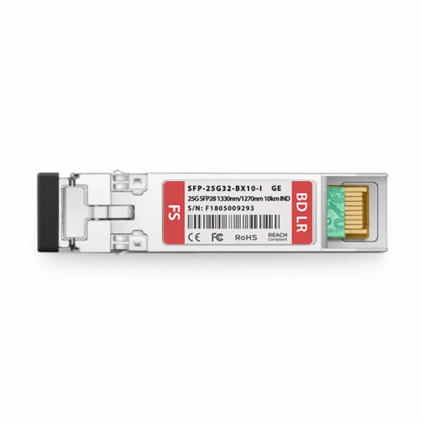 Generic Compatible 25GBASE-D SFP28 BiDi 1330nm-TX/1270nm-RX 10km DOM Simplex LC/UPC SMF Optical Transceiver Module (Industrial)