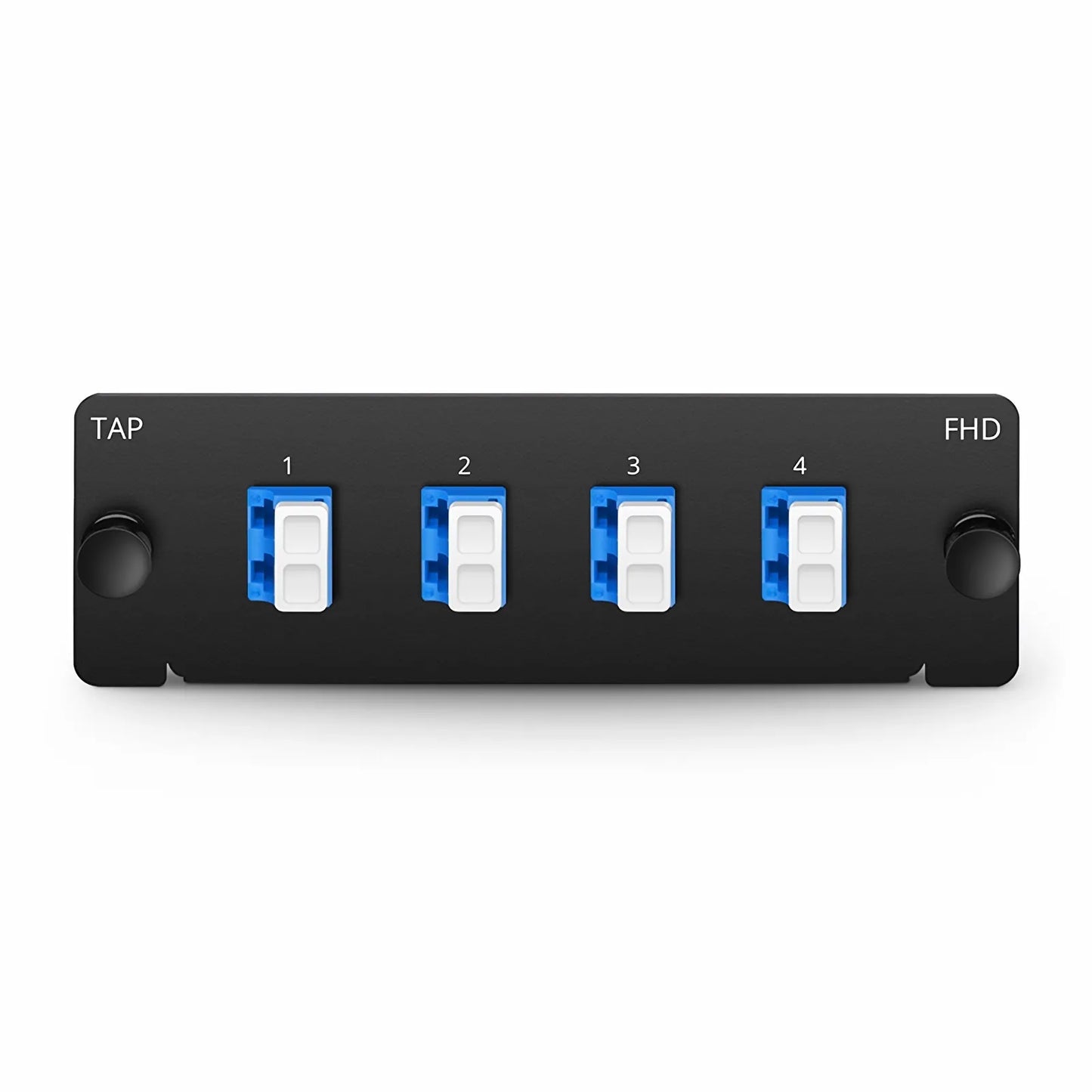 FHD™ MTP®-LC TAP Cassette, OS2 Single Mode, 4 x LC Duplex Live Ports, MTP®-8 Male Live Port, MTP®-8 Male TAP Port, 50/50 Split Ratio (Live/TAP), 10/40/100G