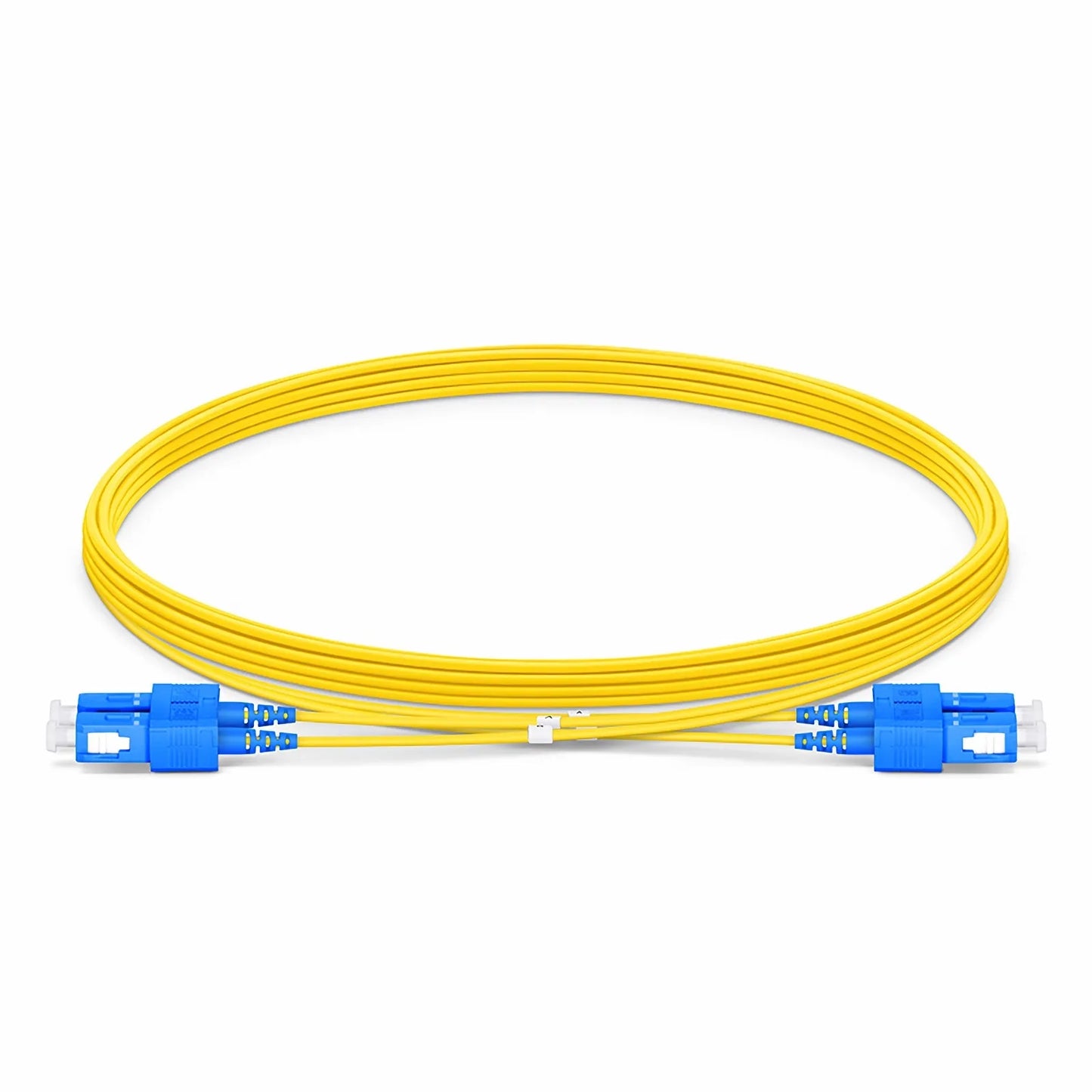 5m (16ft) Fiber Patch Cable, 2 Fibers, SC UPC Duplex to SC UPC Duplex, Single Mode (OS2), Riser (OFNR), 1.2mm, Tight-Buffered, Yellow