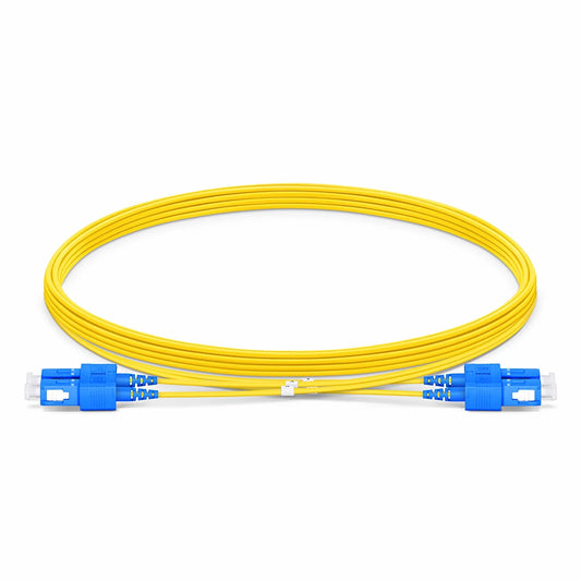 5m (16ft) Fiber Patch Cable, 2 Fibers, SC UPC Duplex to SC UPC Duplex, Single Mode (OS2), Riser (OFNR), 1.2mm, Tight-Buffered, Yellow