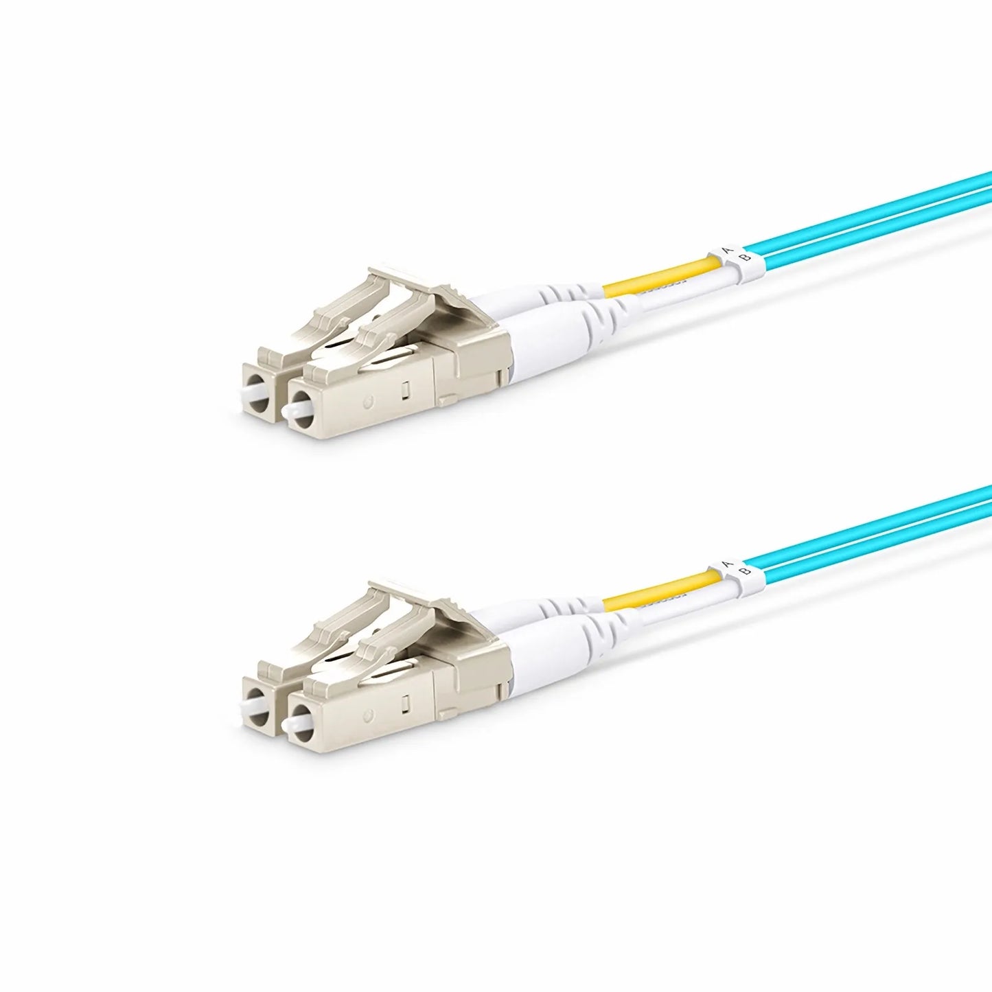 5m (16ft) Fiber Patch Cable, 2 Fibers, LC UPC Duplex to LC UPC Duplex, Multimode (OM4), Riser (OFNR), 1.2mm, Tight-Buffered, Aqua