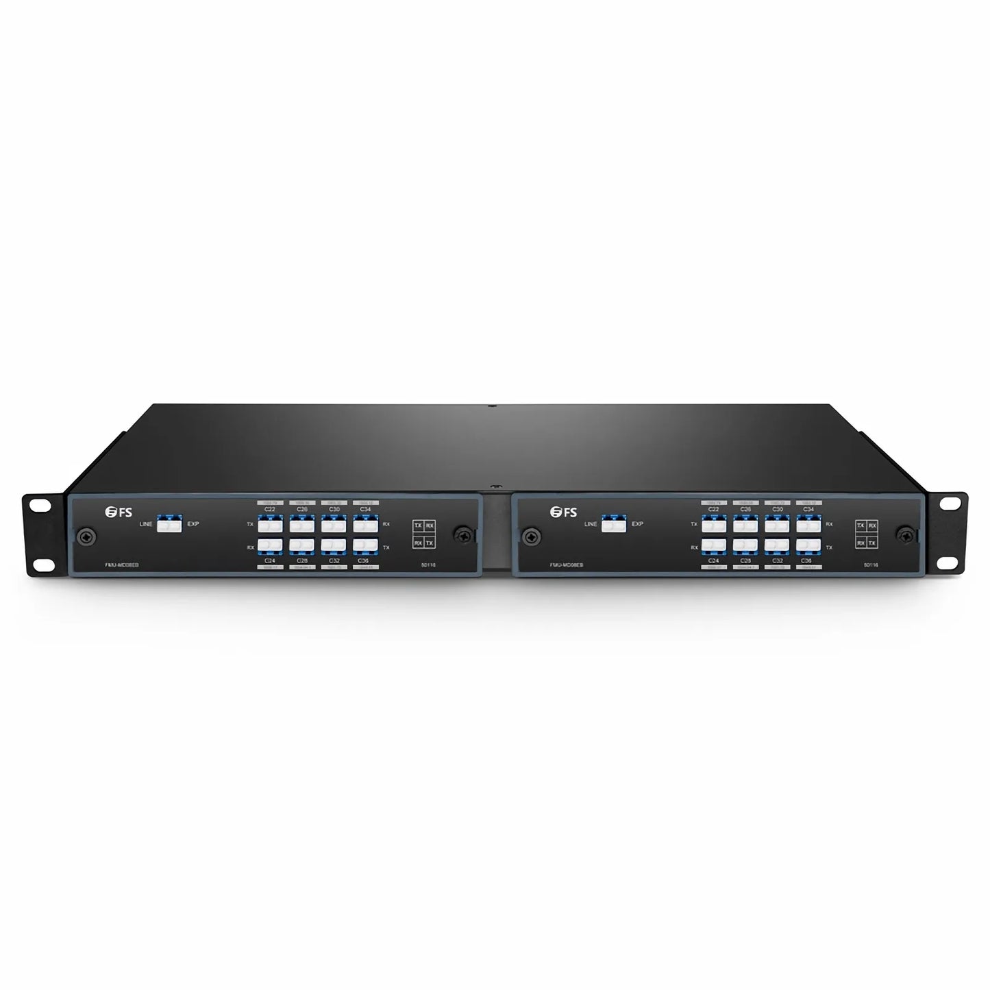 8 Channels DWDM Mux Demux, 100GHz C22-C36, with Expansion Port, 4.2dB Typical IL, LC/UPC, Single Fiber, Side-B, FMU Plug-in Module