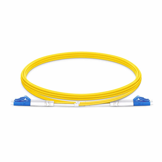 3m (10ft) Fiber Patch Cable, 2 Fibers, LC UPC Duplex to LC UPC Duplex, Single Mode (OS2), Plenum (OFNP), 1.6mm, Tight-Buffered, Yellow