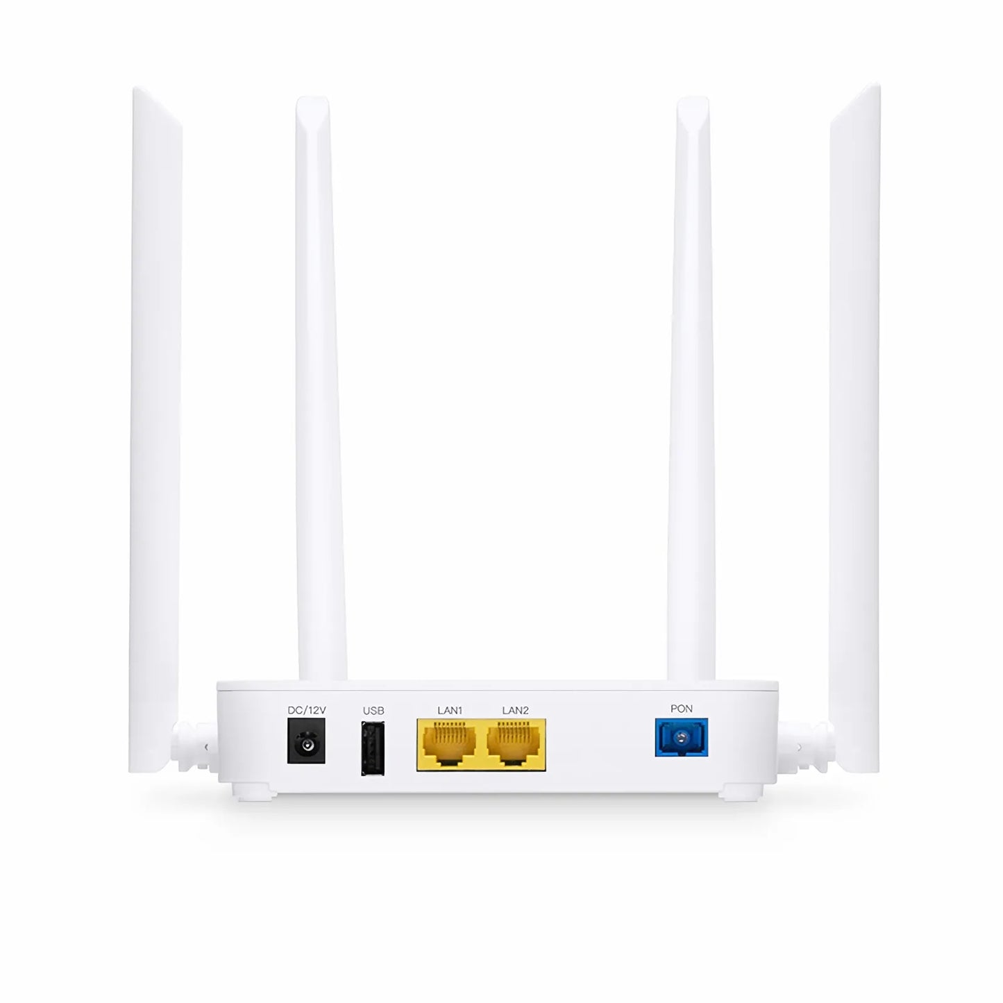 ONU1910-2G-W, XPON (GPON+EPON) ONU, with 1x PON, SC/UPC, 2x GE, 1x USB, and 4x External Antennas (1200M WiFi 5)