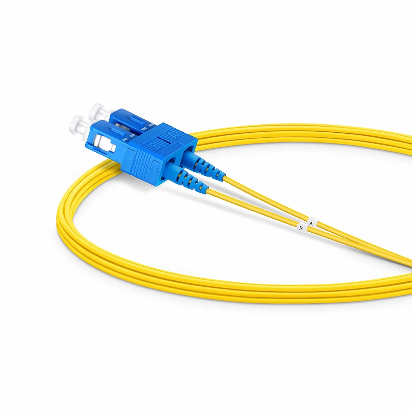 3m (10ft) Fiber Patch Cable, 2 Fibers, SC UPC Duplex to SC UPC Duplex, Single Mode (OS2), Riser (OFNR), 1.2mm, Tight-Buffered, Yellow