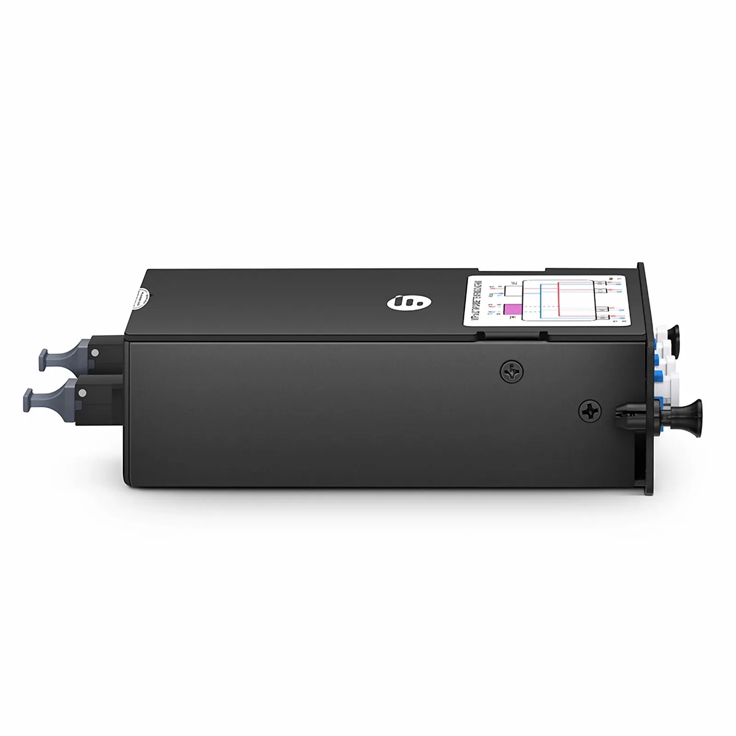 FHD™ MTP®-LC TAP Cassette, OS2 Single Mode, 4 x LC Duplex Live Ports, MTP®-8 Male Live Port, MTP®-8 Male TAP Port, 50/50 Split Ratio (Live/TAP), 10/40/100G