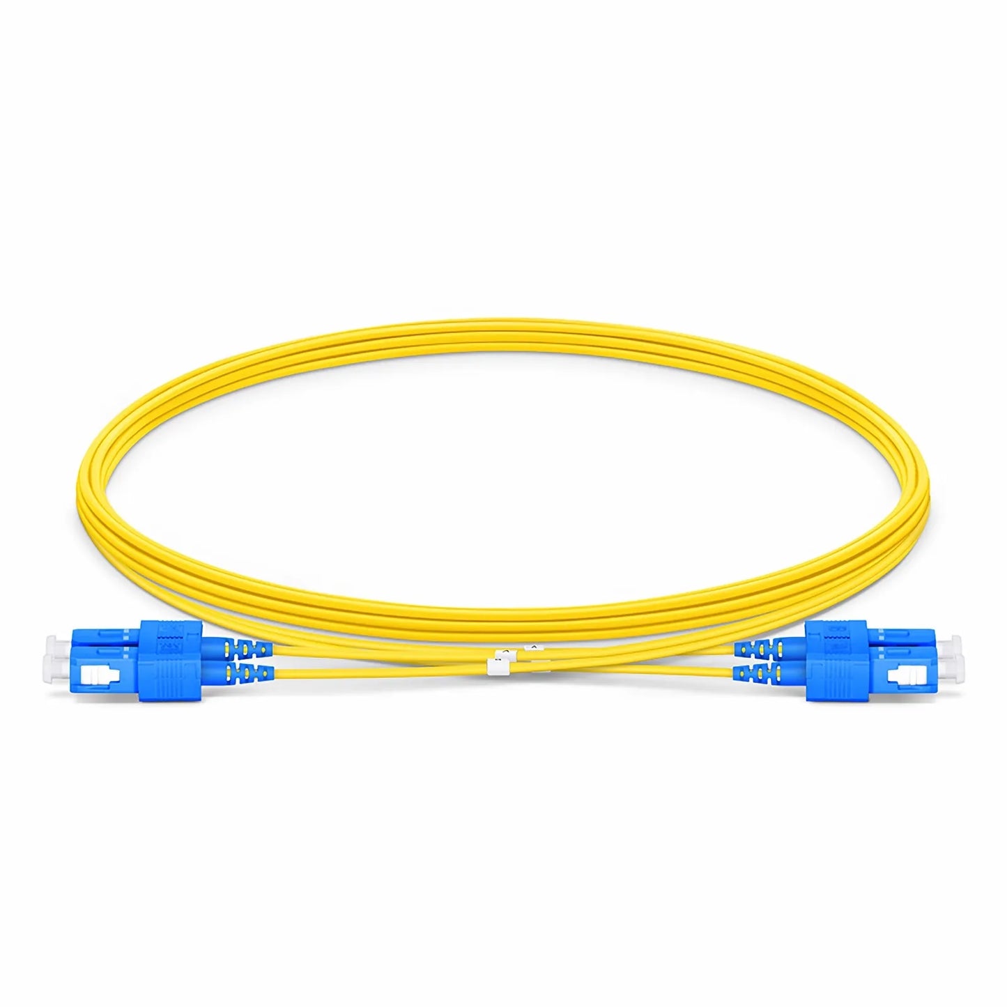 3m (10ft) Fiber Patch Cable, 2 Fibers, SC UPC Duplex to SC UPC Duplex, Single Mode (OS2), Riser (OFNR), 1.2mm, Tight-Buffered, Yellow