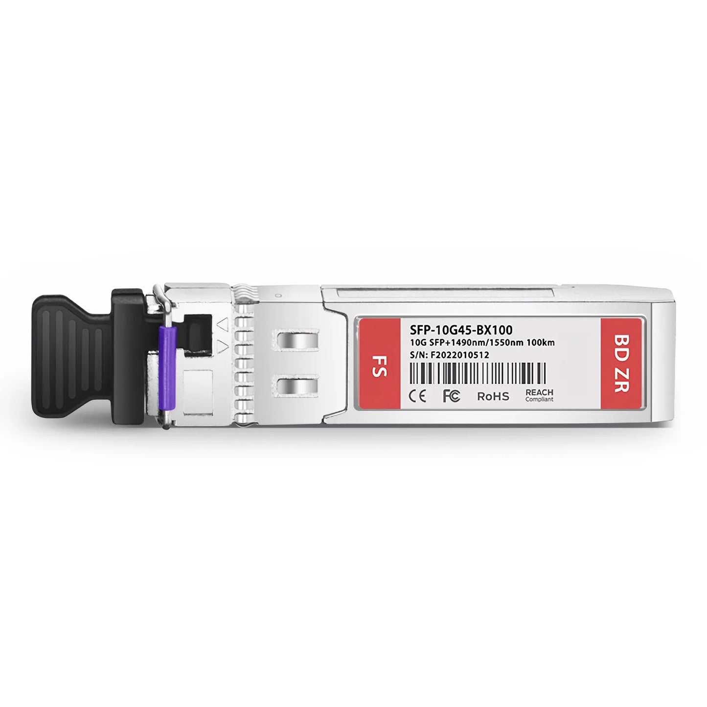 Cisco Compatible 10GBASE-BX100-U BiDi SFP+ 1490nm-TX/1550nm-RX 100km DOM Simplex LC/UPC SMF Optical Transceiver Module