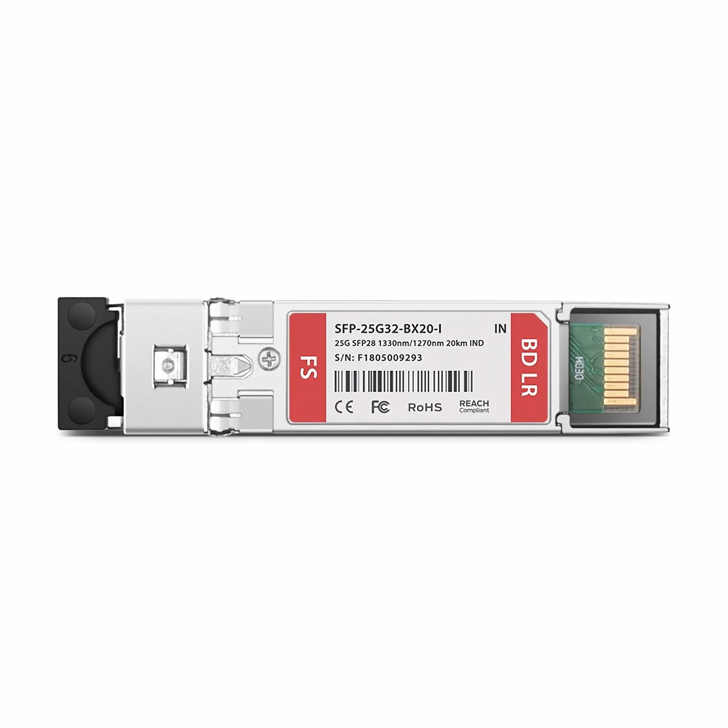 Intel Compatible 25GBASE-D SFP28 BiDi 1330nm-TX/1270nm-RX 20km DOM Simplex LC/UPC SMF Optical Transceiver Module (Industrial)
