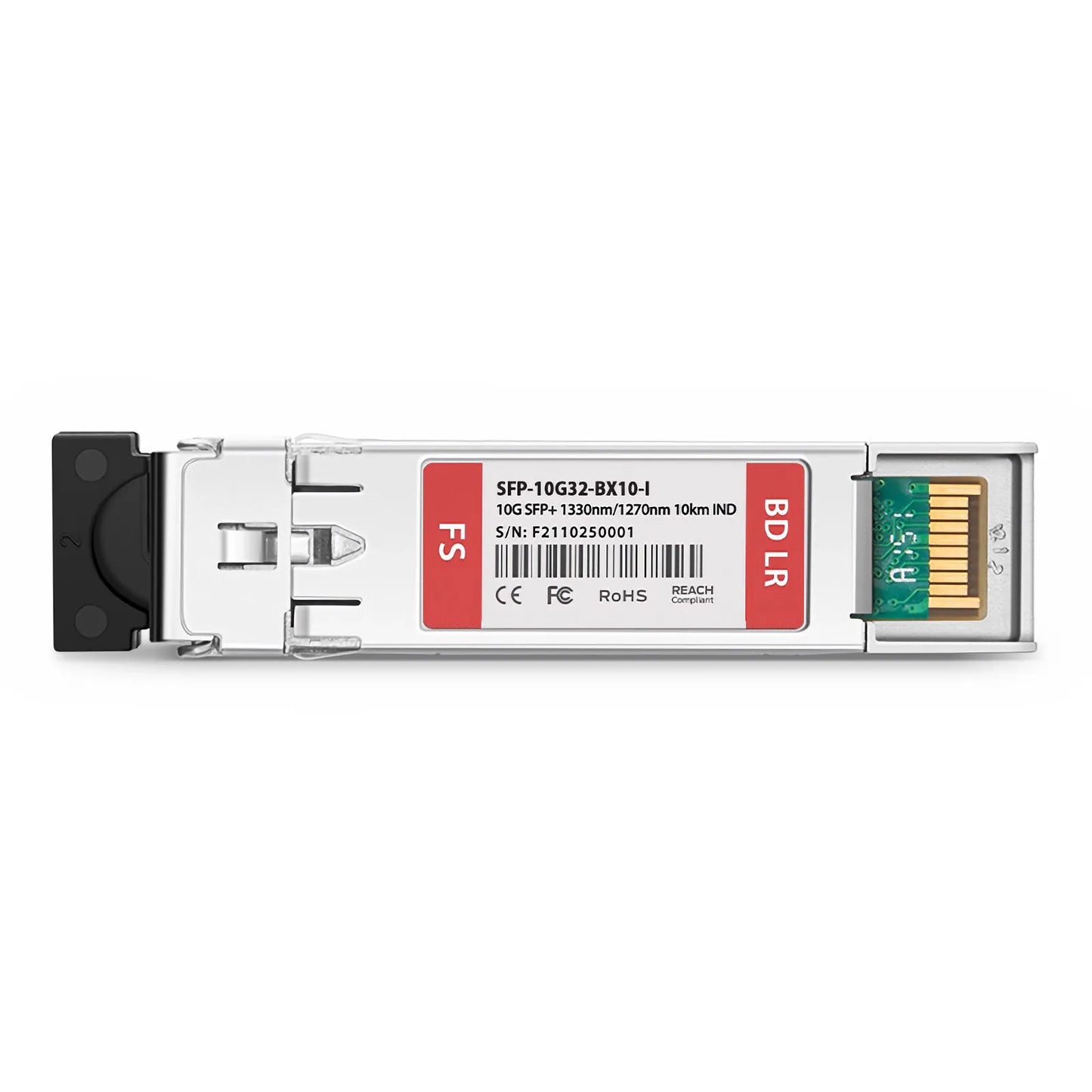 Cisco SFP-10G-BXD-I Compatible 10GBASE-BX10-D BiDi SFP+ 1330nm-TX/1270nm-RX 10km DOM Simplex LC/UPC SMF Optical Transceiver Module (Industrial)
