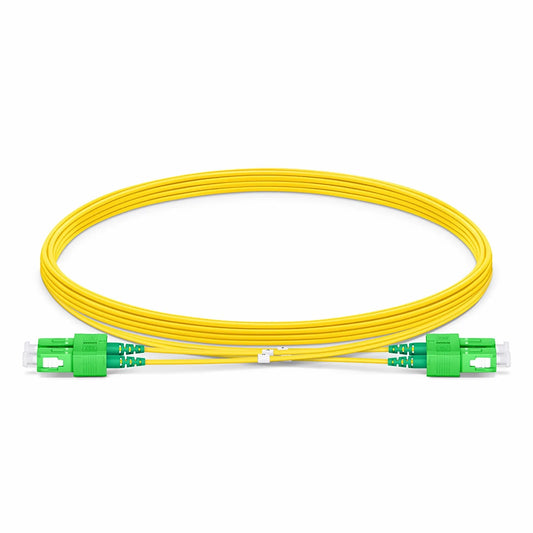 5m (16ft) Fiber Patch Cable, 2 Fibers, SC APC Duplex to SC APC Duplex, Single Mode (OS2), LSZH, 1.2mm, Tight-Buffered, Yellow