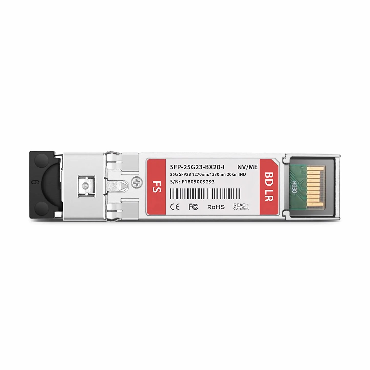 NVIDIA/Mellanox Compatible 25GBASE-U SFP28 BiDi 1270nm-TX/1330nm-RX 20km DOM Simplex LC/UPC SMF Ethernet Optical Transceiver Module (Industrial)