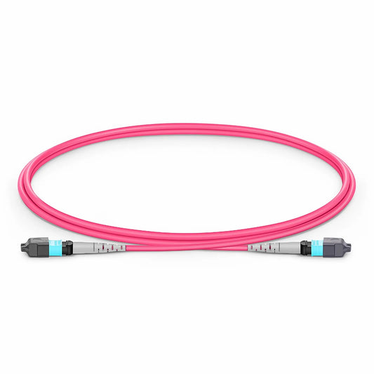 1m (3ft) MTP® Jumper, MTP®-8 UPC (Female) to MTP®-8 UPC (Female), 8 Fibers, Multimode (OM4), Plenum (OFNP), 0.35dB Max, Type B, Magenta