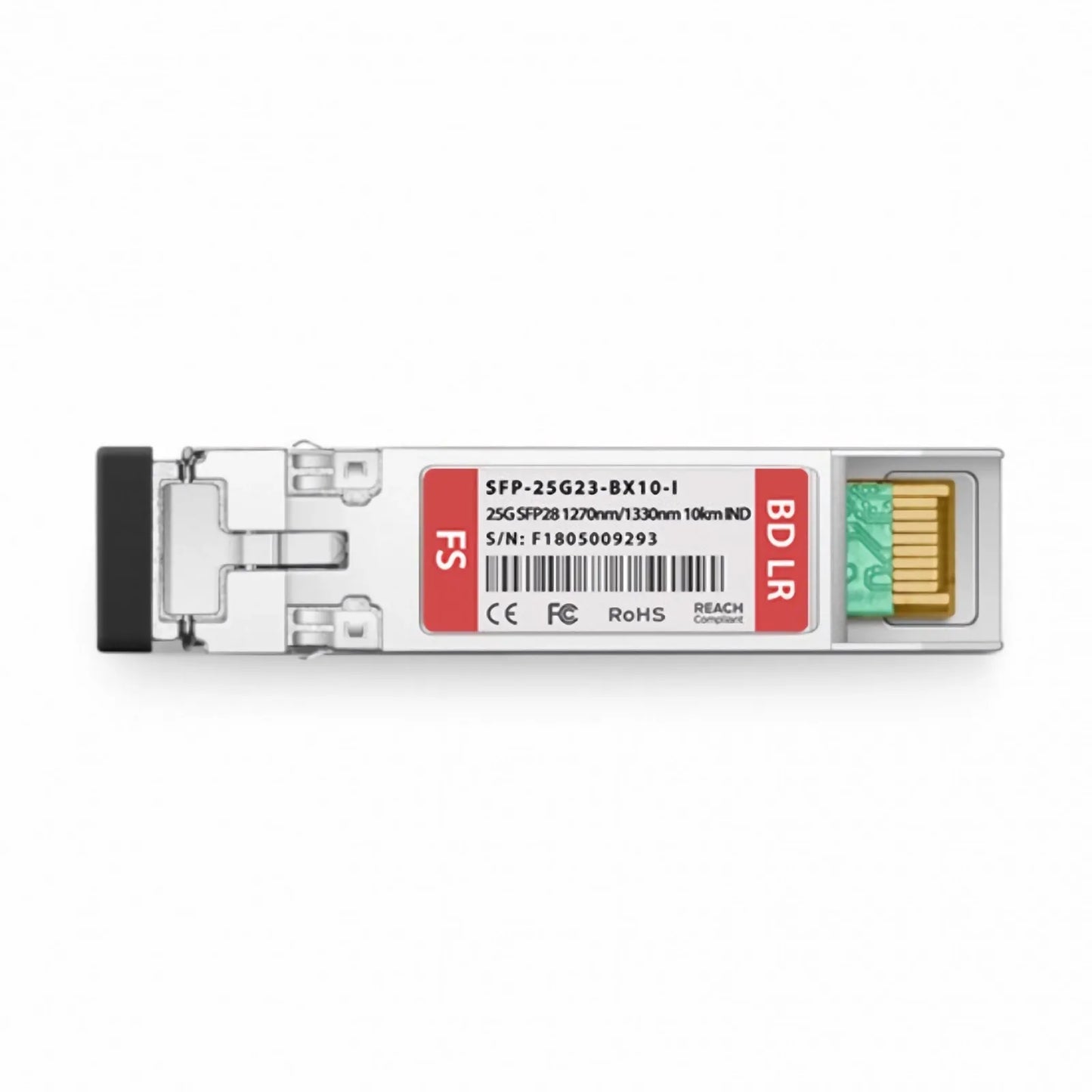 Cisco Compatible 25GBASE-U SFP28 BiDi 1270nm-TX/1330nm-RX 10km DOM Simplex LC/UPC SMF Optical Transceiver Module (Industrial)