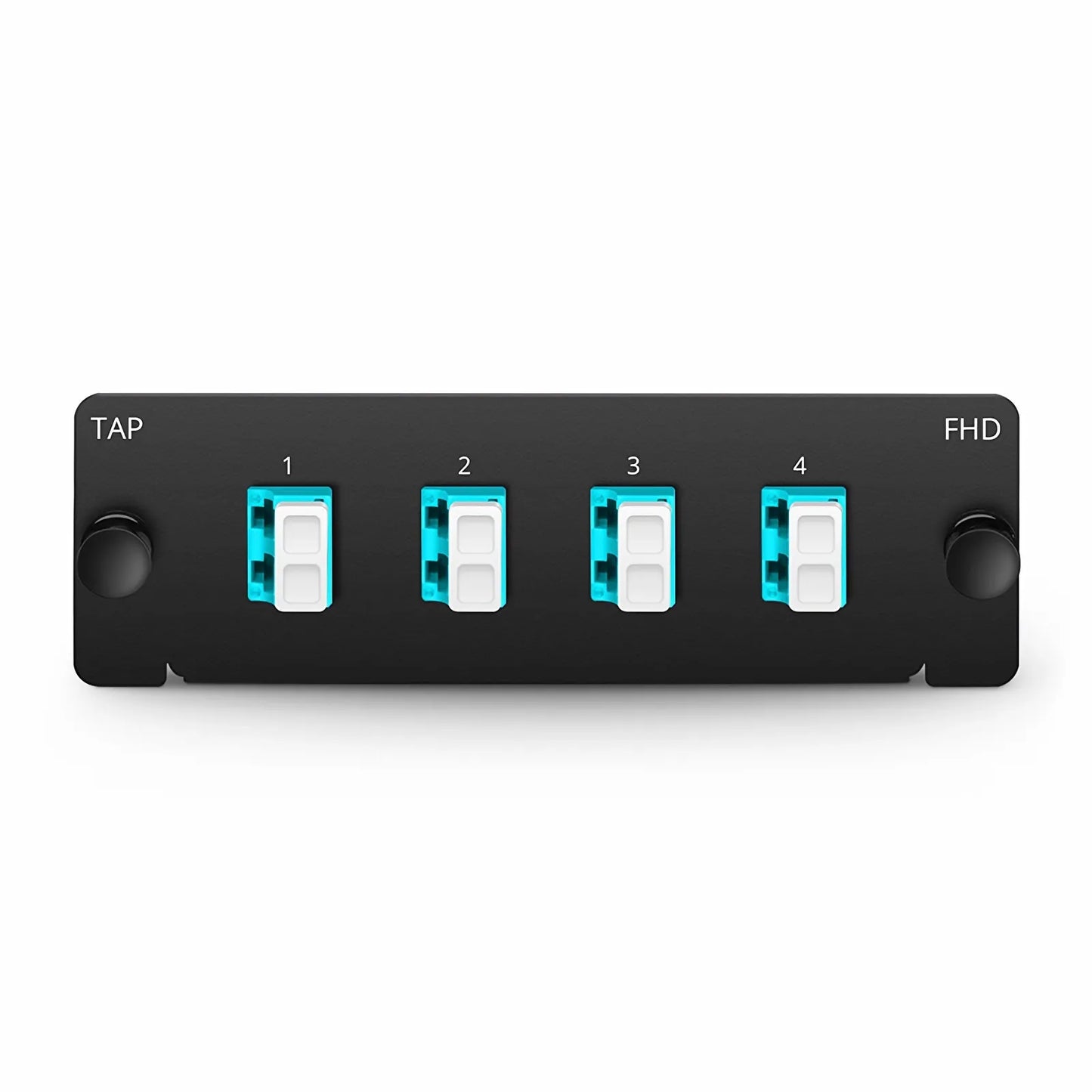 FHD™ MTP®-LC TAP Cassette, OM4 Multimode, 4 x LC Duplex Live Ports, MTP®-8 Male Live Port, MTP®-8 Male TAP Port, 50/50 Split Ratio (Live/TAP), 10/40/100G