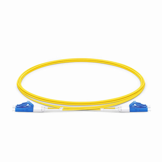 2m (7ft) Fiber Patch Cable, 2 Fibers, LC UPC Duplex to SC UPC Duplex, Single Mode (OS2), Riser (OFNR), 1.2mm, Tight-Buffered, Yellow