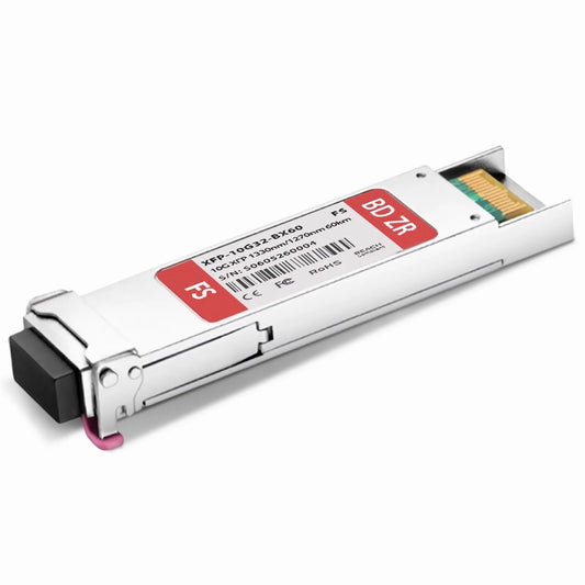 10GBASE-BX XFP BiDi 1330nm-TX/1270nm-RX 60km DOM Simplex LC SMF Optical Transceiver Module for FS Switches