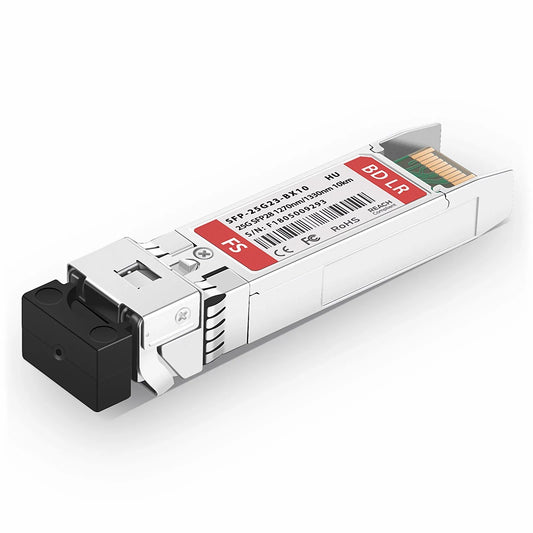 HW 25GBase-BX-U Compatible 25GBASE-U SFP28 BiDi 1270nm-TX/1330nm-RX 10km DOM Simplex LC/UPC SMF Optical Transceiver Module