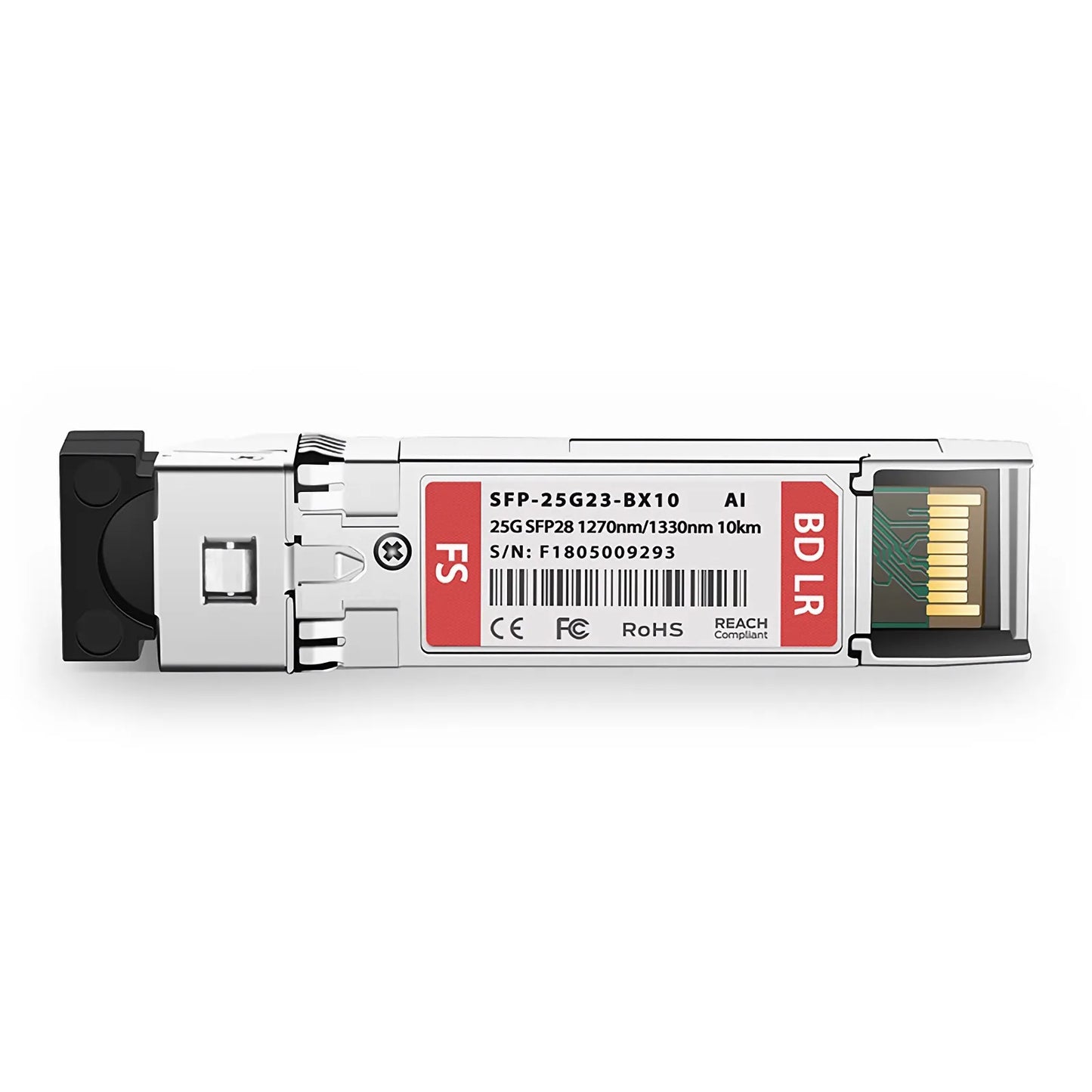 Arista Networks SFP-25G-BD Compatible 25GBASE-U SFP28 BiDi 1270nm-TX/1330nm-RX 10km DOM Simplex LC/UPC SMF Optical Transceiver Module
