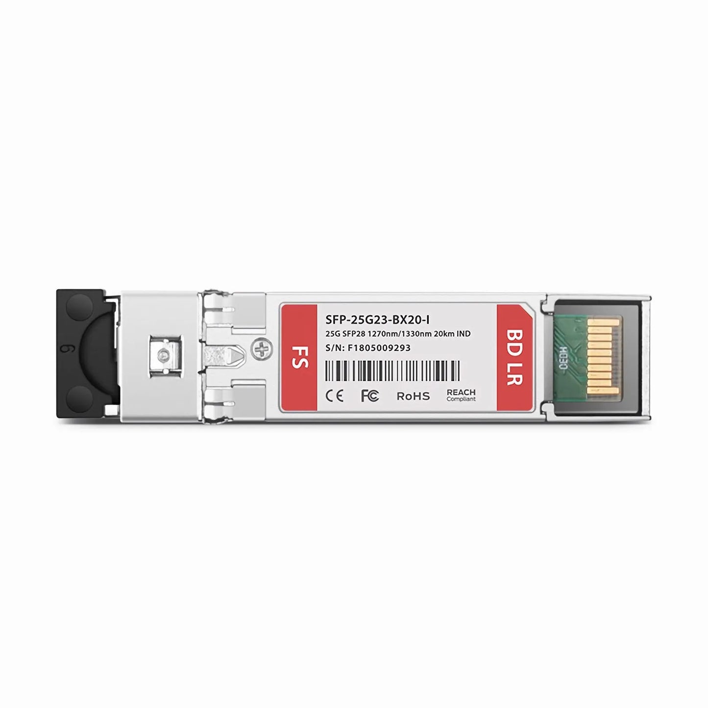 Cisco Compatible 25GBASE-U SFP28 BiDi 1270nm-TX/1330nm-RX 20km DOM Simplex LC/UPC SMF Optical Transceiver Module (Industrial)