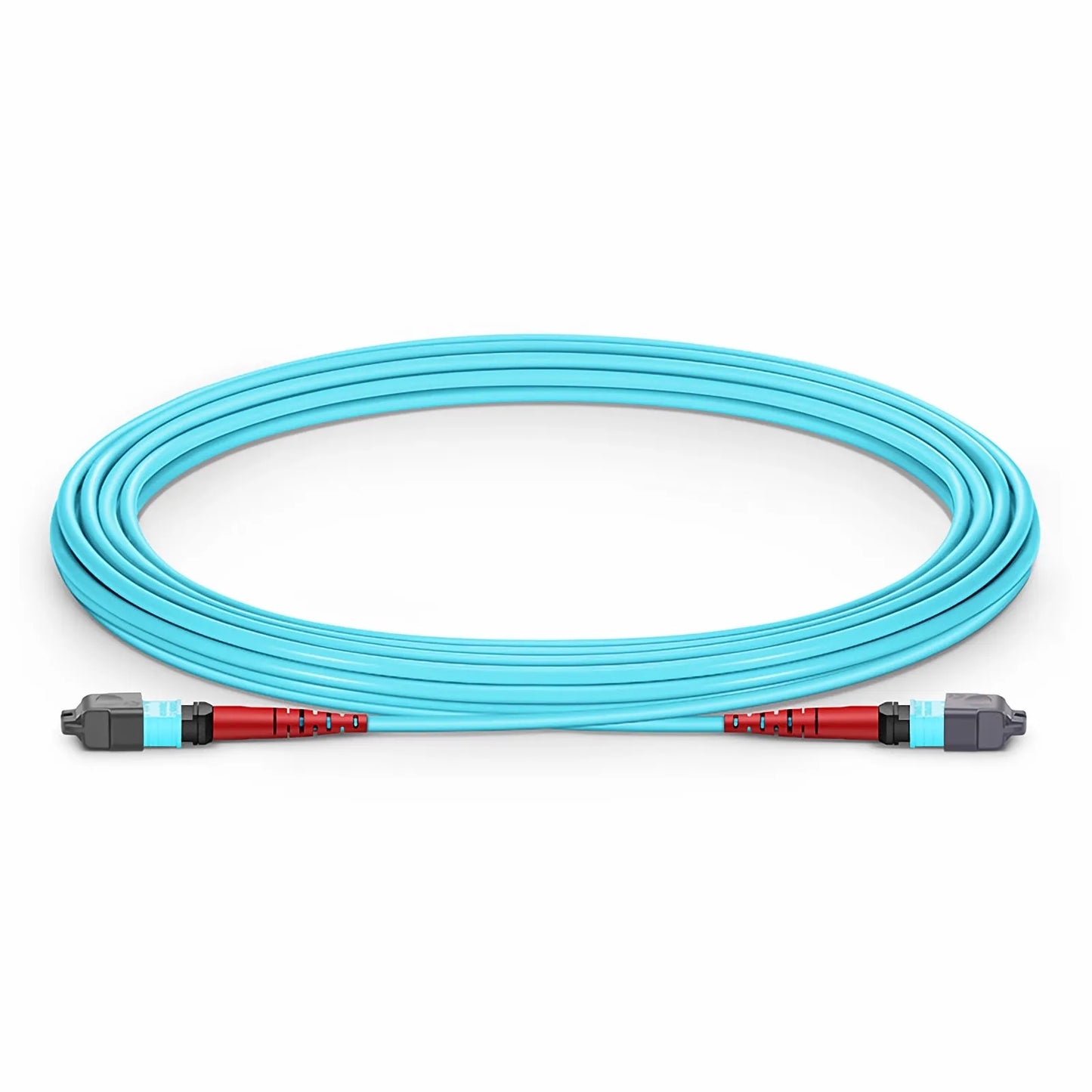 7m (23ft) MTP® Jumper, MTP®-24 UPC (Female) to MTP®-24 UPC (Female), 24 Fibers, Multimode (OM3), Plenum (OFNP), 0.35dB Max, Type A, Aqua