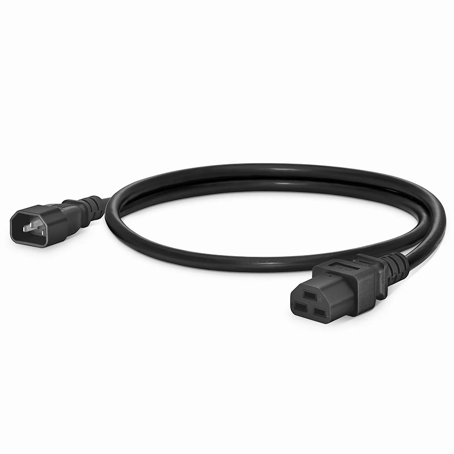 4ft (1.2m) IEC60320 C14 to IEC60320 C21 Heavy-Duty 14AWG 250V/15A Power Cord, Black