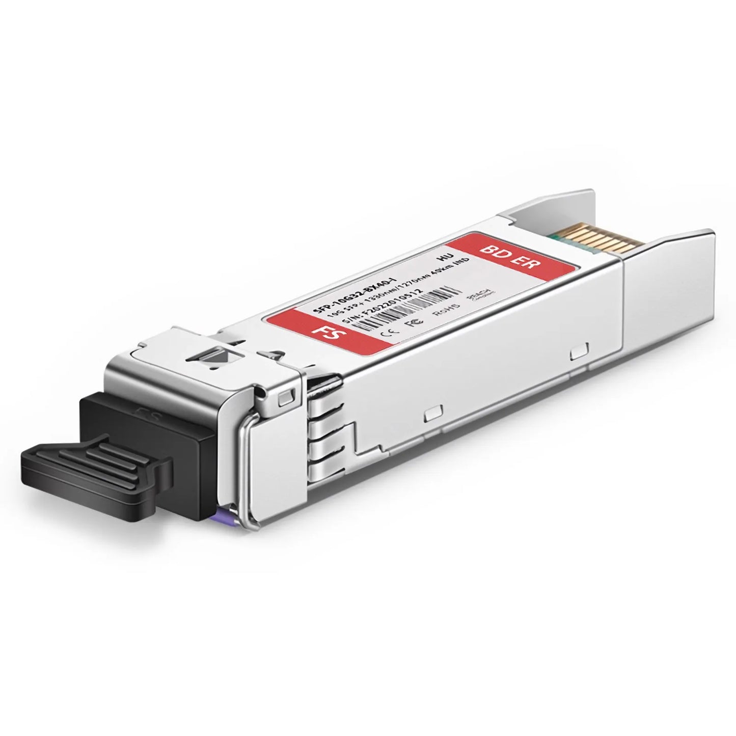 HW Compatible 10GBASE BiDi SFP+ 1330nm-TX/1270nm-RX 40km DOM Simplex LC/UPC SMF Optical Transceiver Module (Industrial)