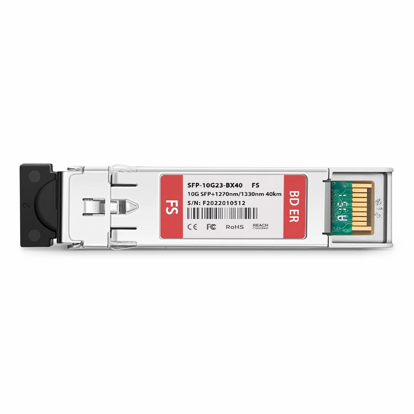 10GBASE-BX BiDi SFP+ 1270nm-TX/1330nm-RX 40km DOM Simplex LC/UPC SMF Optical Transceiver Module for FS Switches