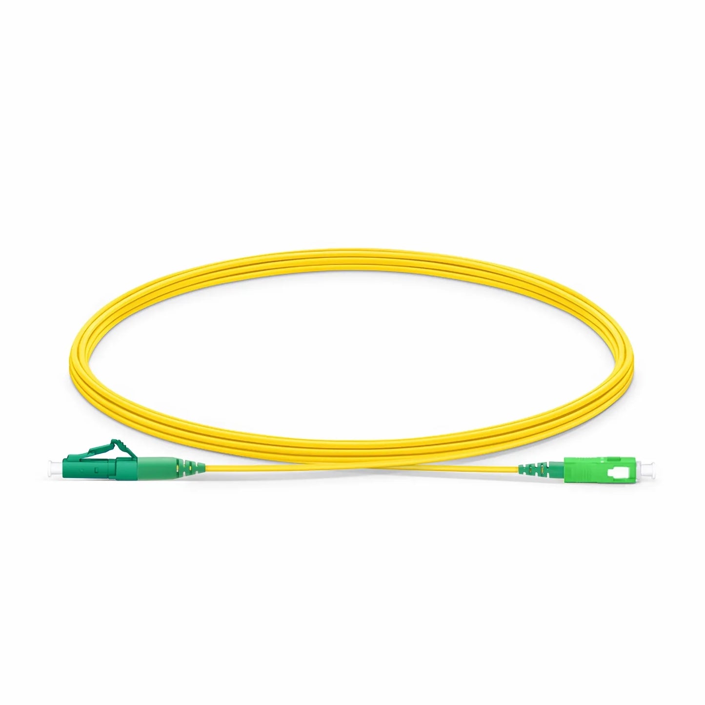 3m (10ft) Fiber Patch Cable, 1 Fiber, LC APC Simplex to SC APC Simplex, Single Mode (OS2), Riser (OFNR), 1.2mm, Tight-Buffered, Yellow