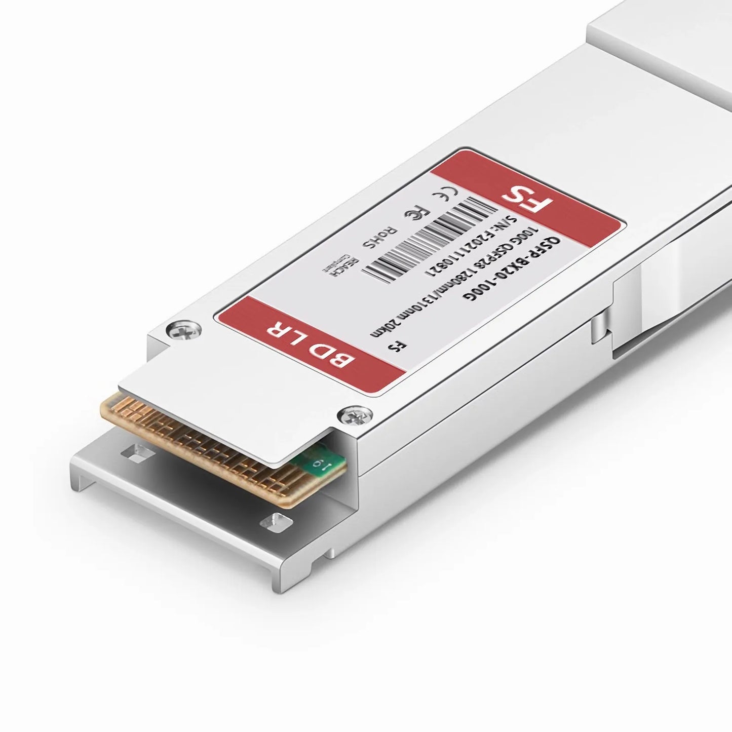 100GBASE-BX20-D QSFP28 BiDi 4 x 25G NRZ 1310nm-TX/1280nm-RX 20km DOM Simplex LC/UPC SMF Optical Transceiver Module for FS Switches