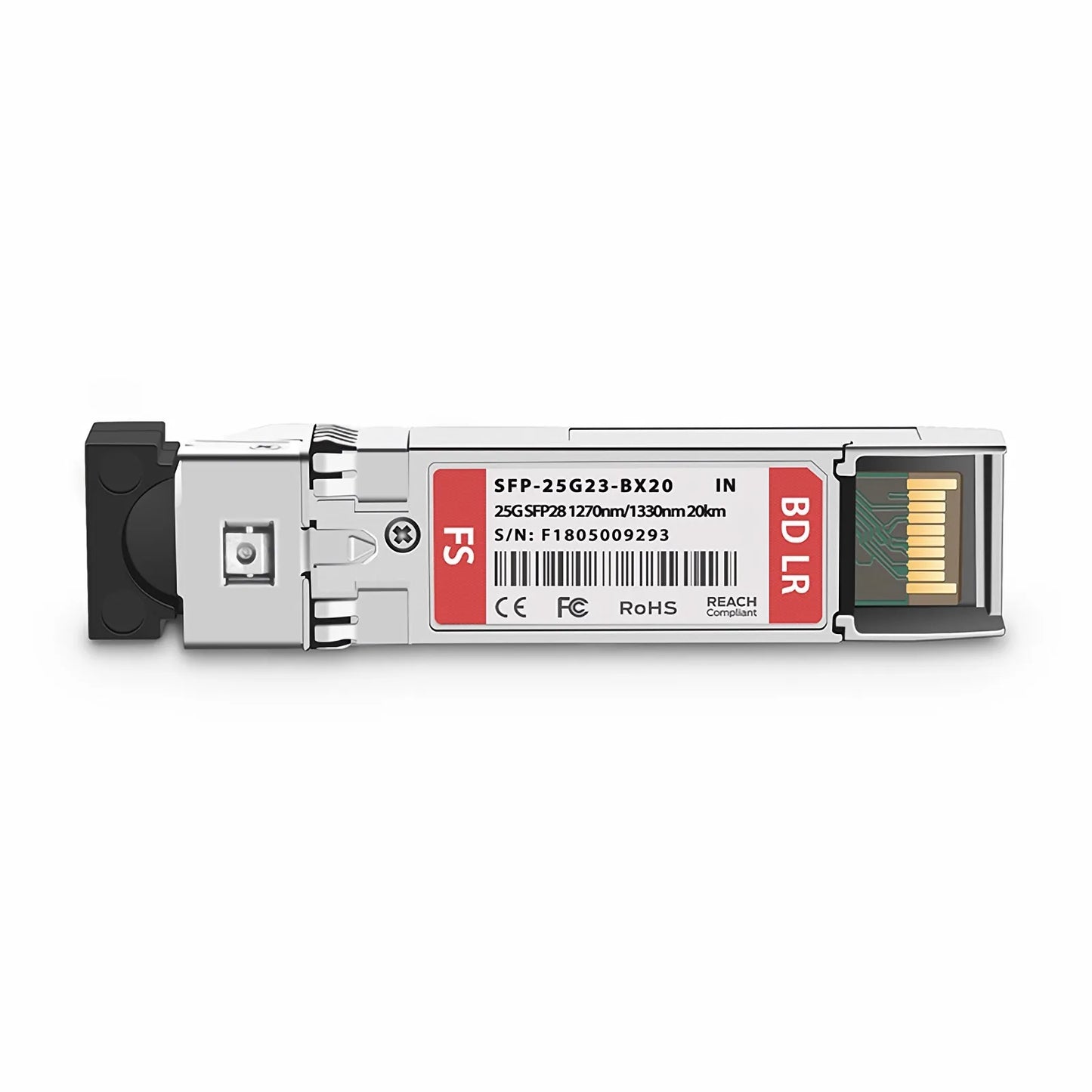 Intel Compatible 25GBASE-U SFP28 BiDi 1270nm-TX/1330nm-RX 20km DOM Simplex LC/UPC SMF Optical Transceiver Module