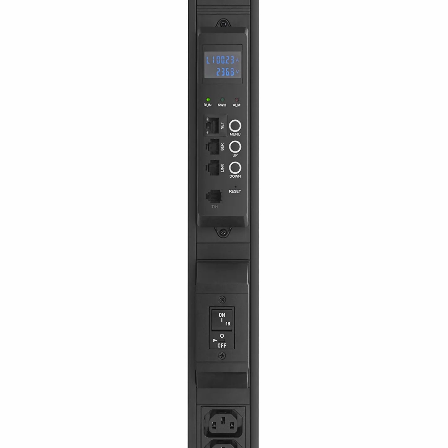7.36kW Single-Phase 32A/230V Monitored Rack PDU, 36 x C13 & 6 x C19 Outlets, IEC 309 32A 2P+E Plug, 10ft Cord, 0U Vertical