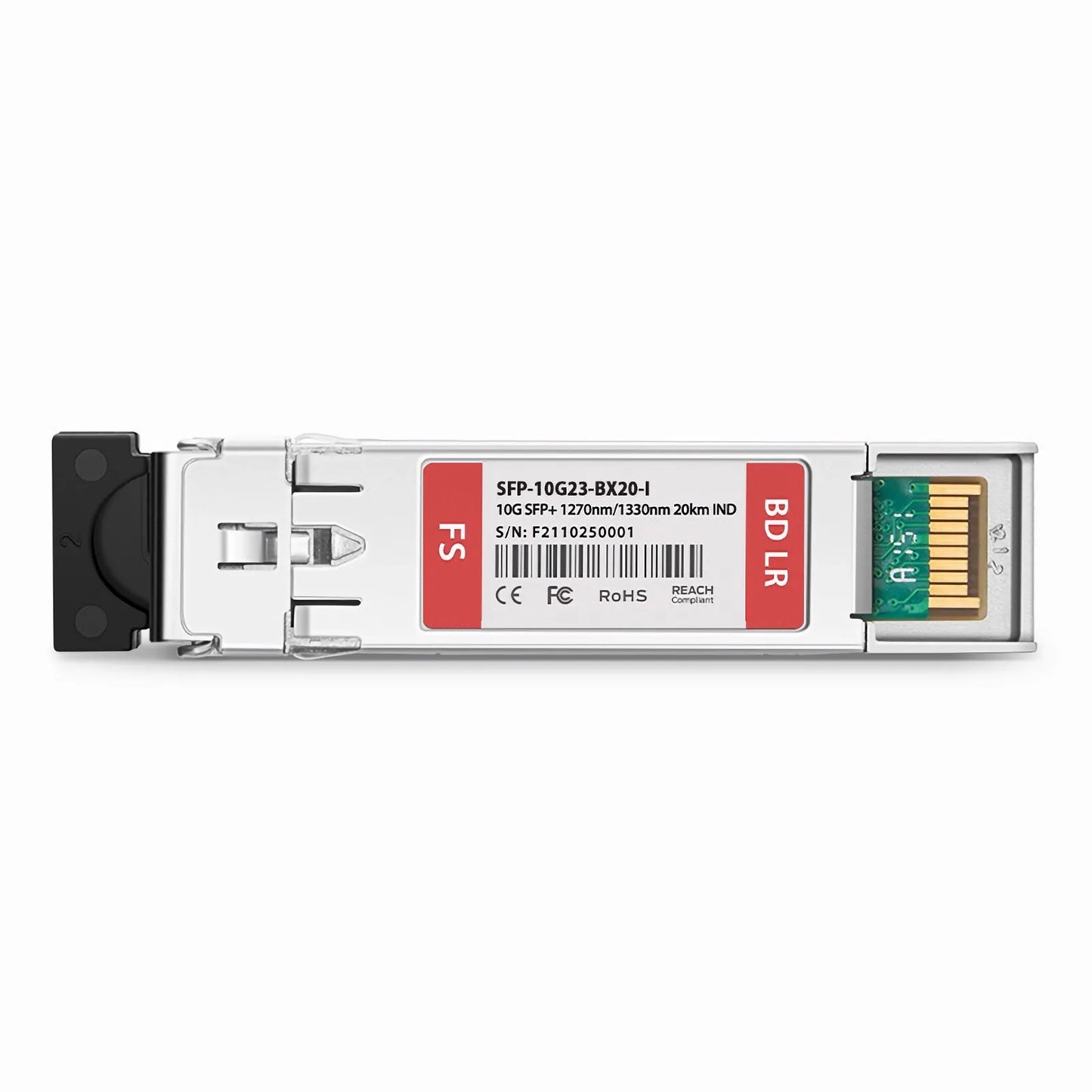 Cisco Compatible 10GBASE-BX20-U BiDi SFP+ 1270nm-TX/1330nm-RX 20km DOM Simplex LC/UPC SMF Optical Transceiver Module (Industrial)
