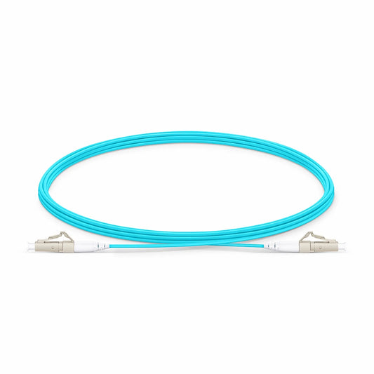 3m (10ft) Fiber Patch Cable, 1 Fiber, LC UPC Simplex to LC UPC Simplex, Multimode (OM4), Riser (OFNR), 1.2mm, Tight-Buffered, Aqua