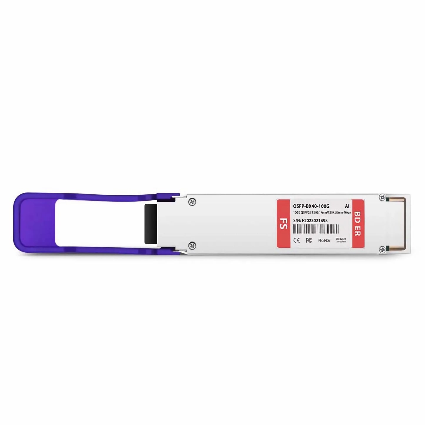 Arista Compatible 100GBASE-BX40-D QSFP28 BiDi 4 x 25G NRZ 1309.14nm-TX/1304.58nm-RX 40km DOM Simplex LC/UPC SMF Optical Transceiver Module