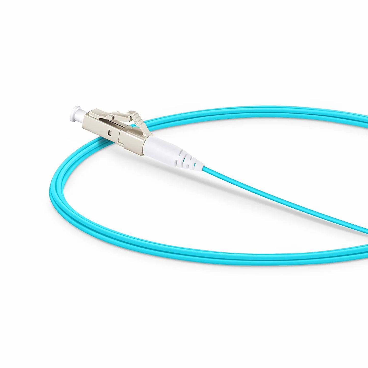 2m (7ft) Fiber Patch Cable, 1 Fiber, LC UPC Simplex to LC UPC Simplex, Multimode (OM4), Riser (OFNR), 1.2mm, Tight-Buffered, Aqua