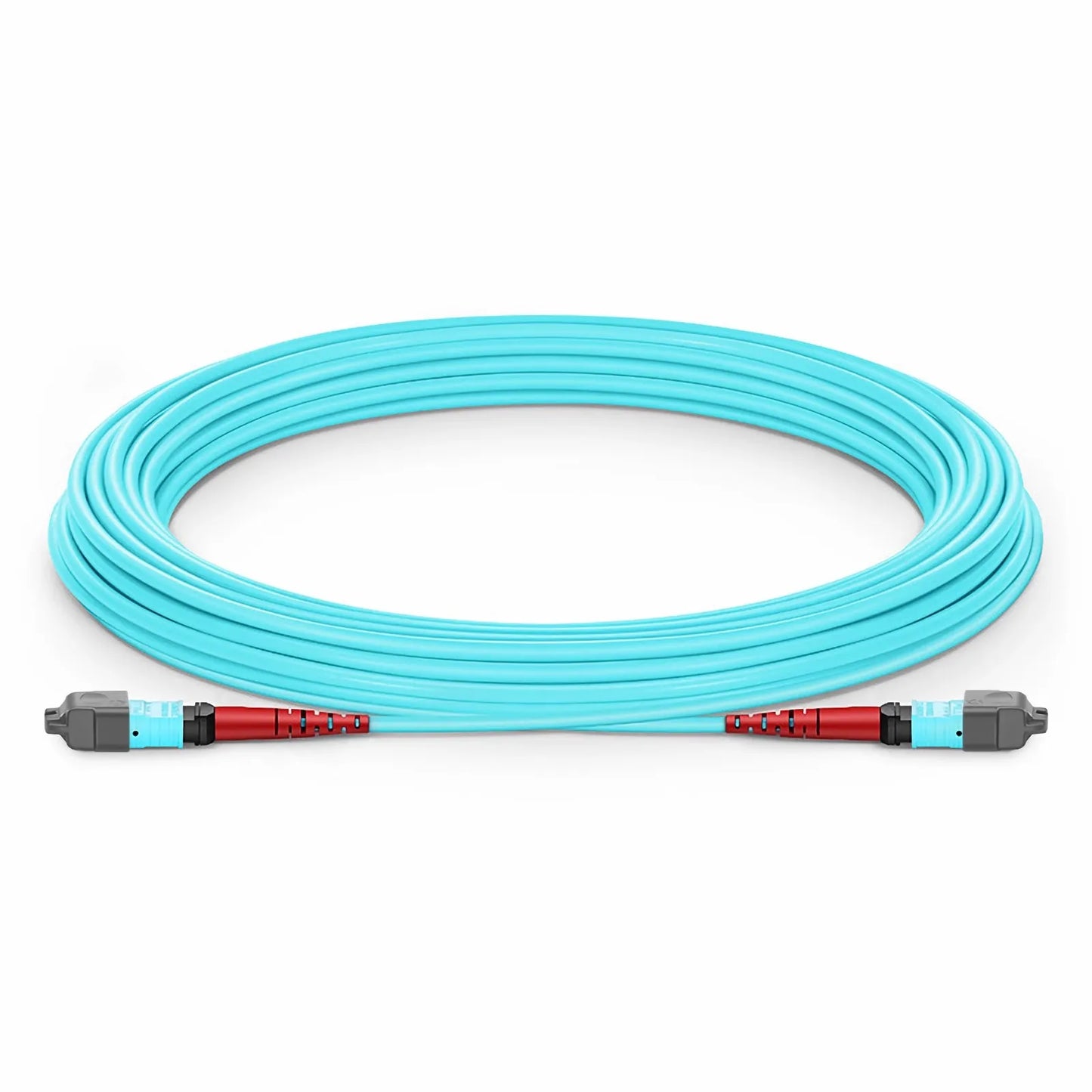 15m (49ft) MTP® Jumper, MTP®-24 UPC (Female) to MTP®-24 UPC (Female), 24 Fibers, Multimode (OM3), Plenum (OFNP), 0.35dB Max, Type A, Aqua