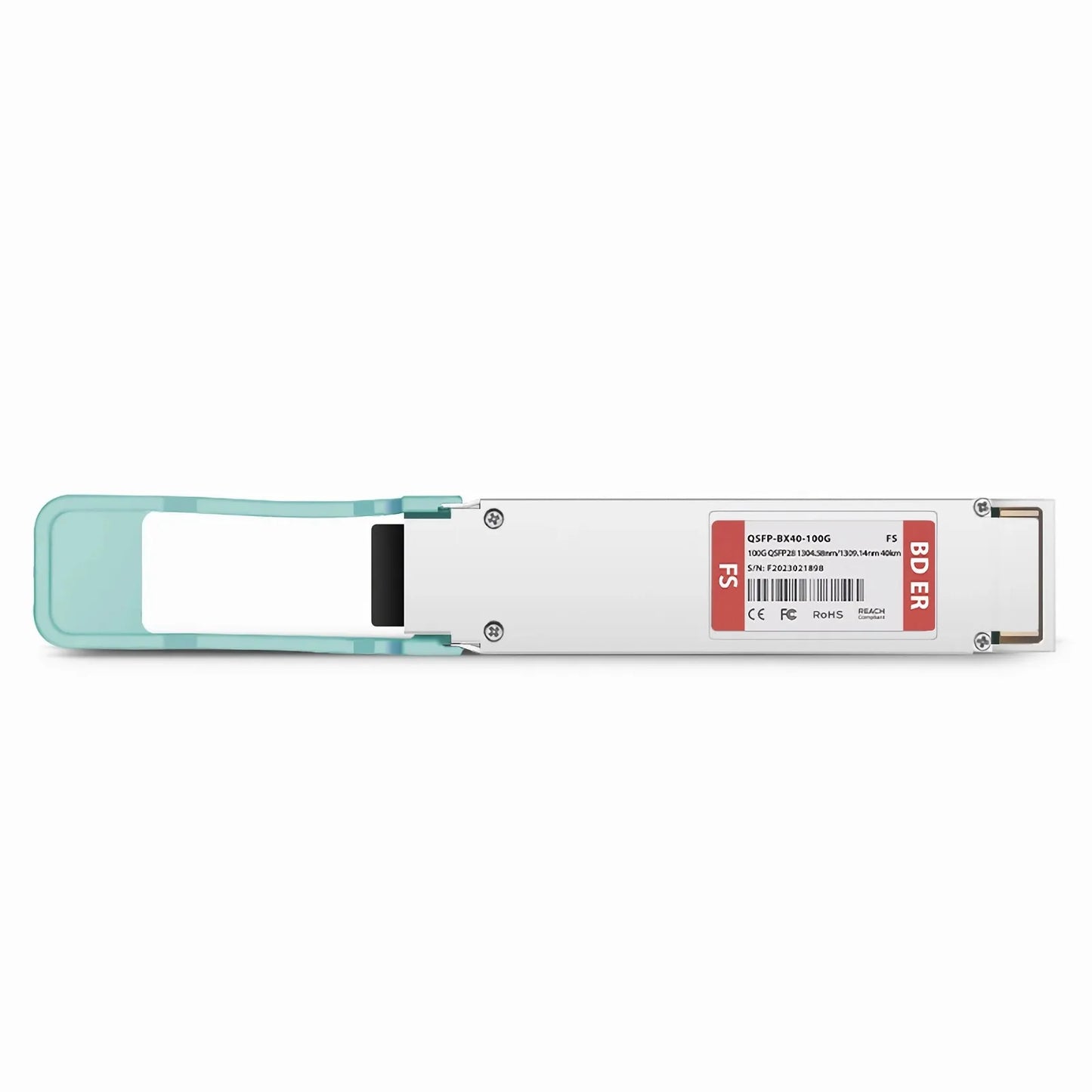 100GBASE-BX40-U QSFP28 BiDi 4 x 25G NRZ 1304.58nm-TX/1309.14nm-RX 40km DOM Simplex LC/UPC SMF Optical Transceiver Module for FS Switches