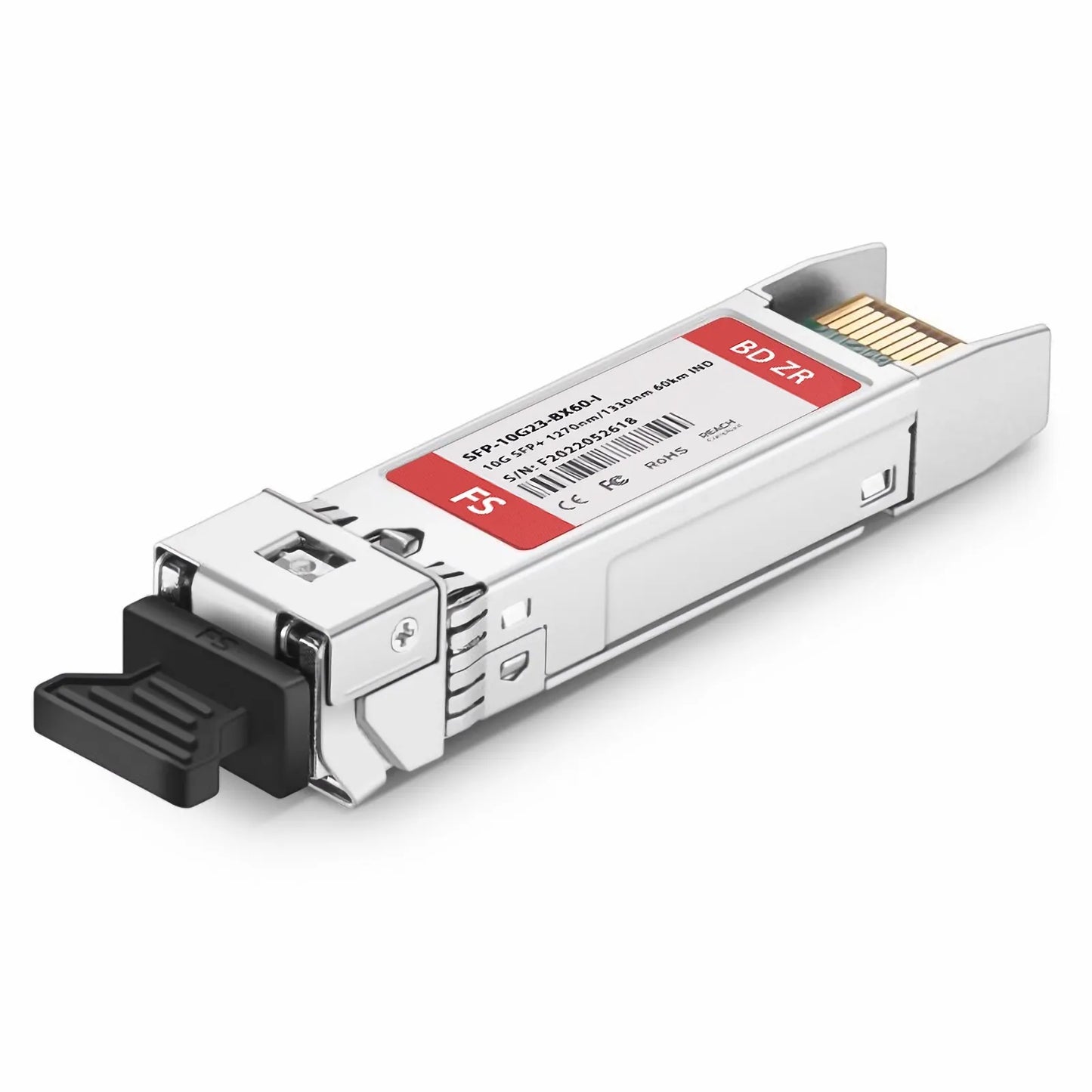 Cisco Compatible 10GBASE BiDi SFP+ 1270nm-TX/1330nm-RX 60km DOM Simplex LC/UPC SMF Optical Transceiver Module (Industrial)