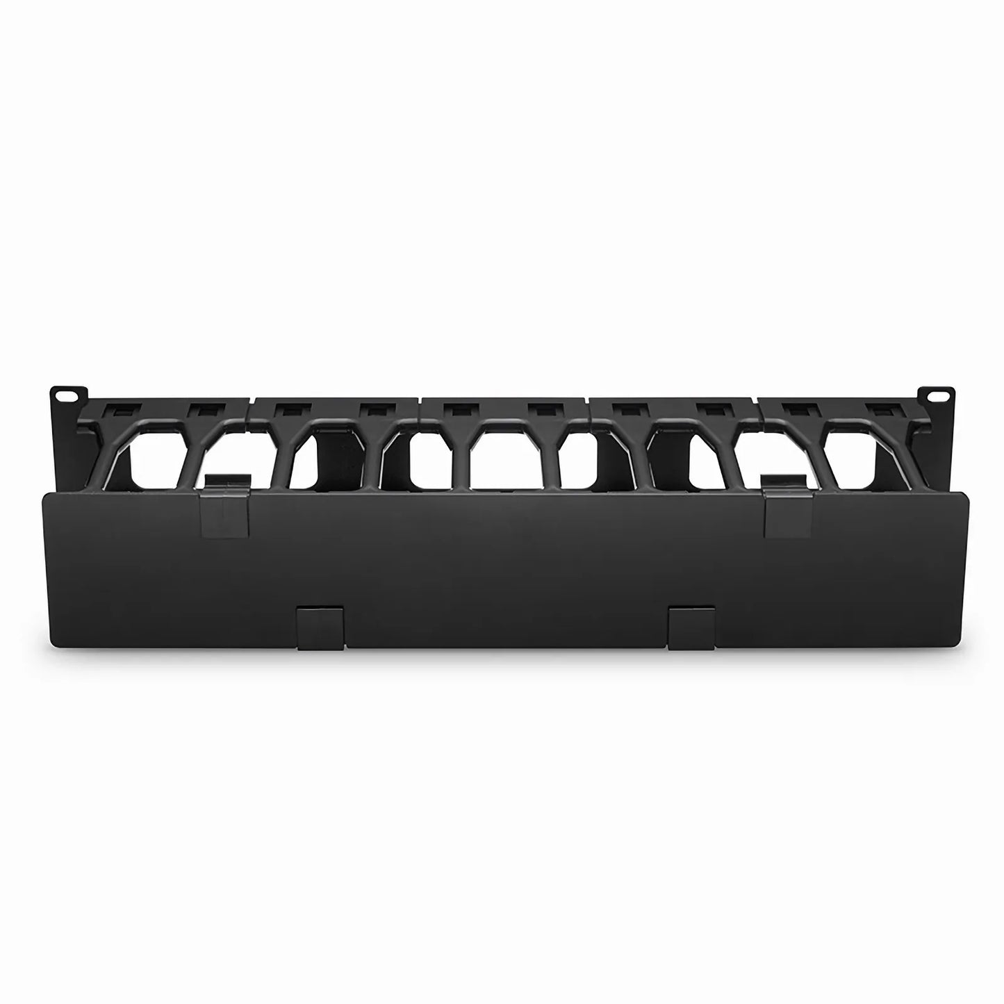 Horizontal Single Sided High Capacity Cable Manager, 2RU, Finger Duct with Cover, 4.56 in. Depth