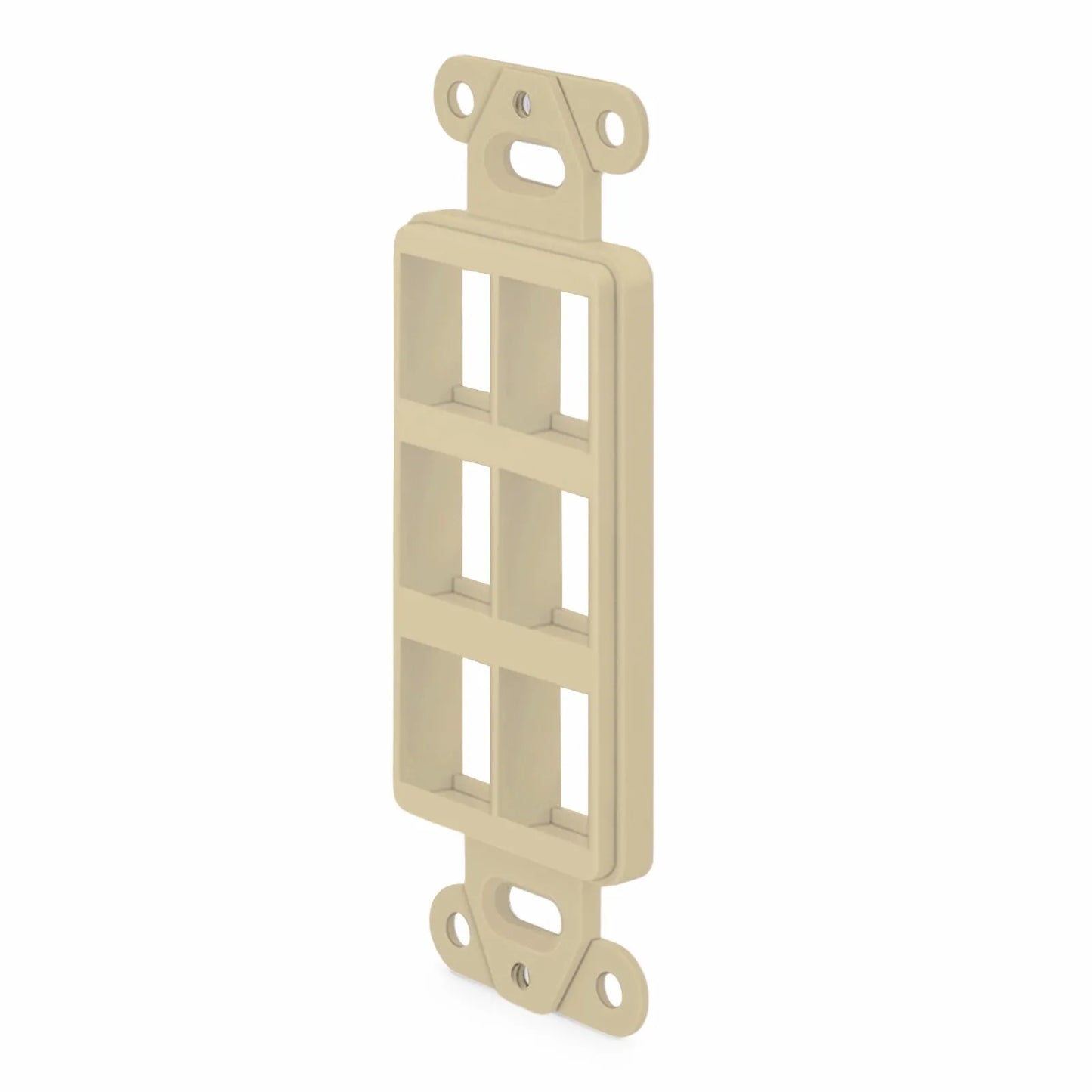 SyncEaseFFSystem™ Faceplate Frame Keystone Insert, 6 Ports, Ivory, 4.09'' x 1.4''