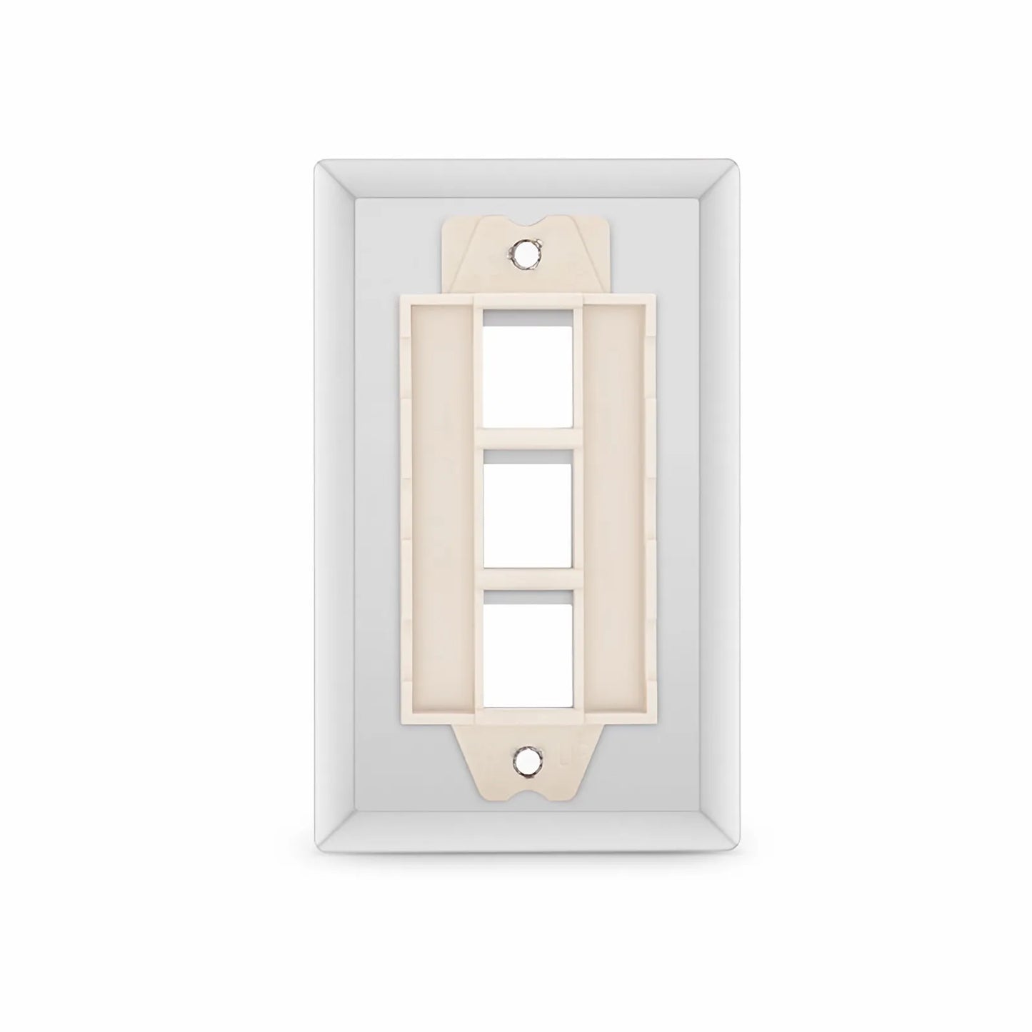 SyncEase Stainless Steel Three Port Keystone Single Gang Wall Plate