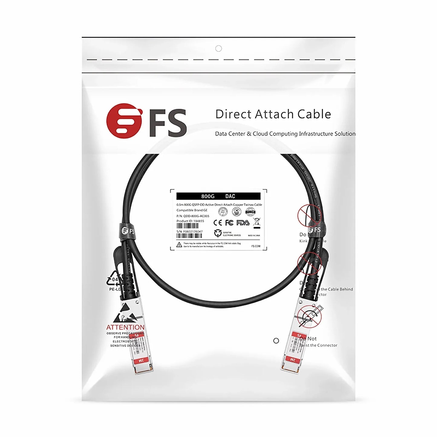 2m (7ft) Dell DAC-Q56-200G-2M Compatible 200G QSFP56 4 x 50G PAM4 Passive Direct Attach Copper Twinax Cable