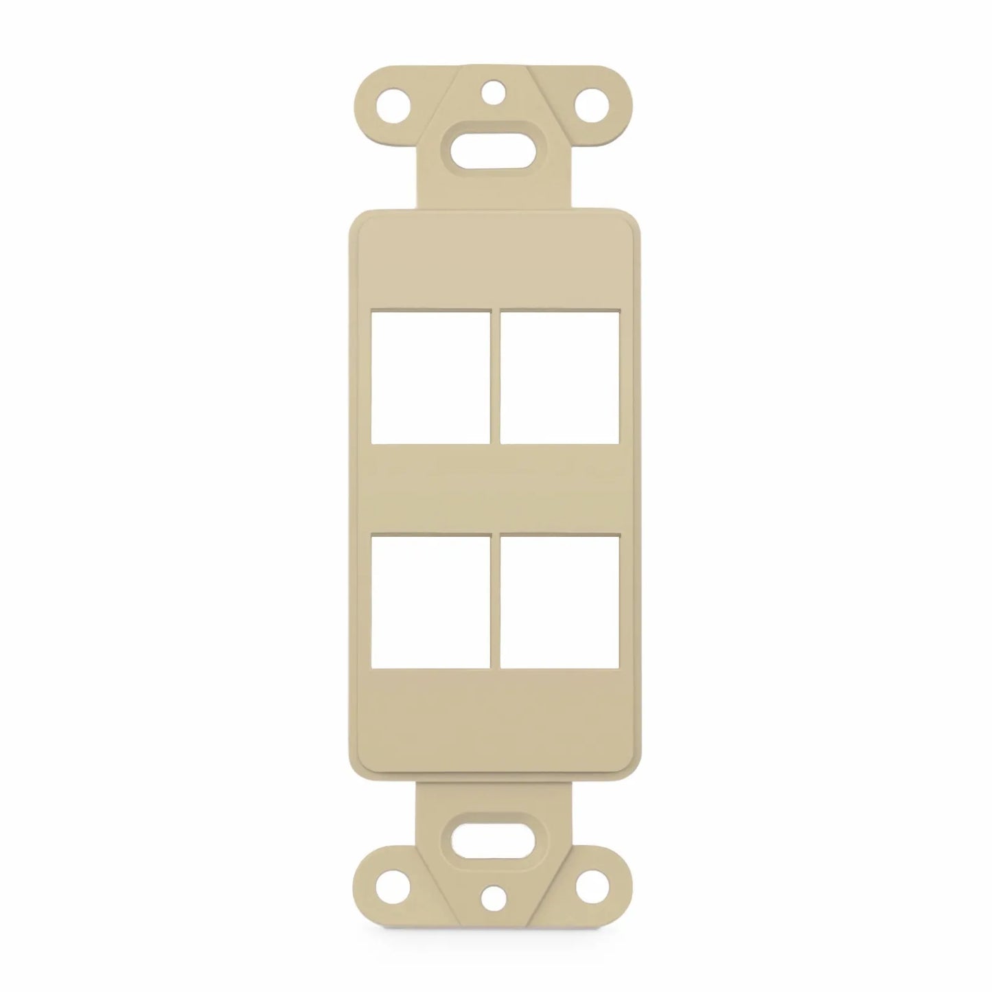SyncEaseFFSystem™ Faceplate Frame Keystone Insert, 4 Ports, Ivory, 4.09'' x 1.4''